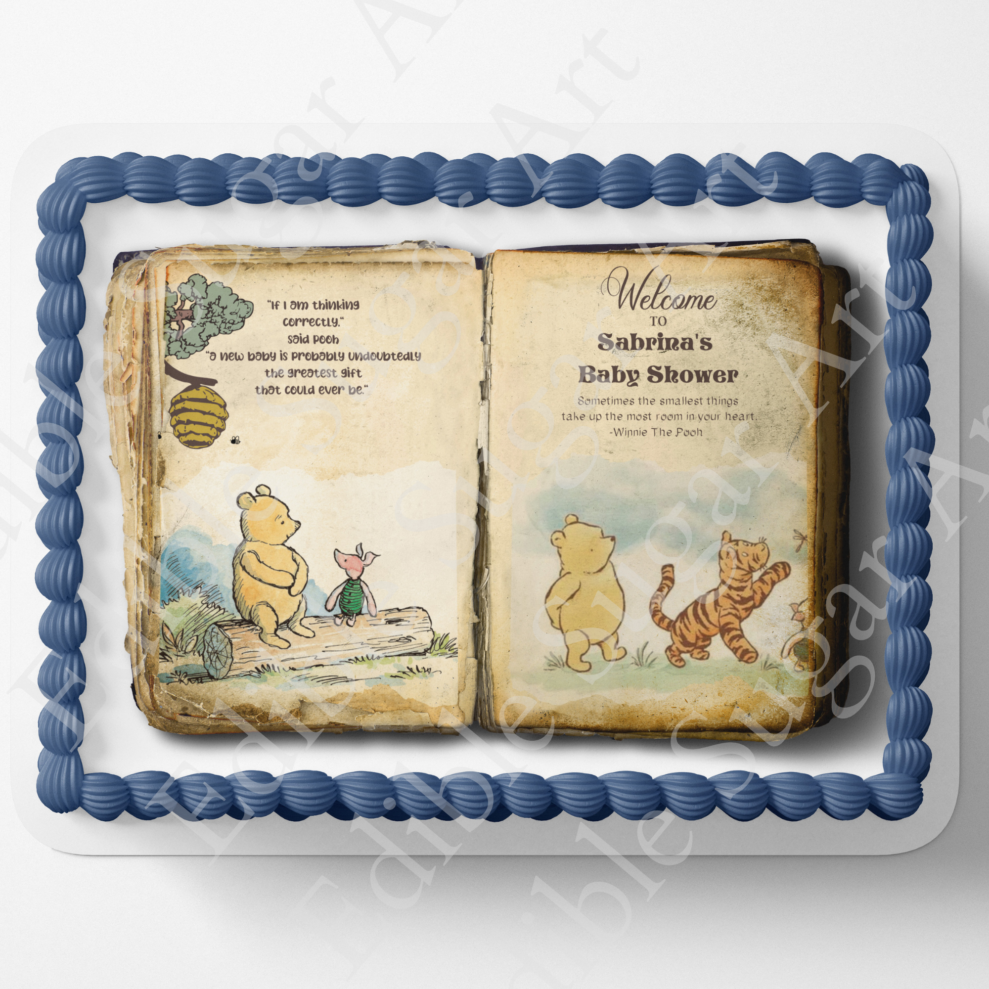 Pooh Bear Baby Shower Cake Topper Edible Image
