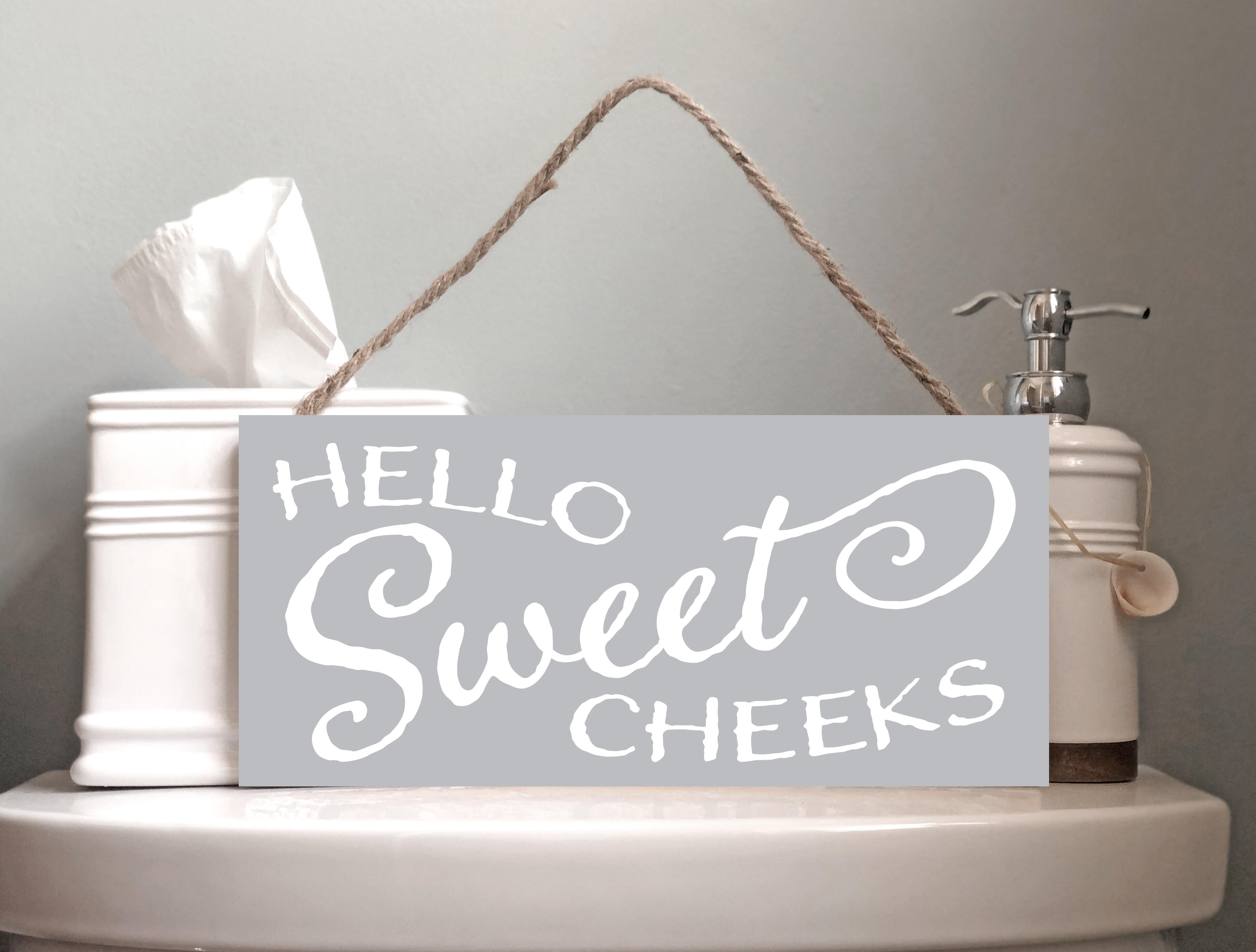 Hello Sweet Cheeks Bathroom Sign