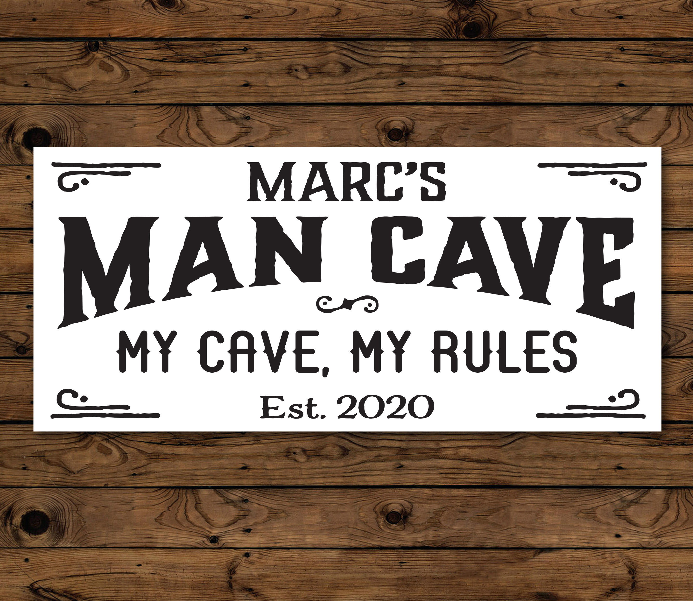 Personalized Man Cave Sign, My Cave, My Rules