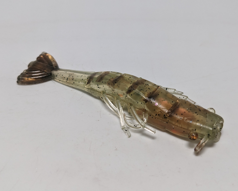 Maxbell Plastic Hard Baits Fishing Lures Wood Shrimp Baits Squid Jig Hooks  Brown
