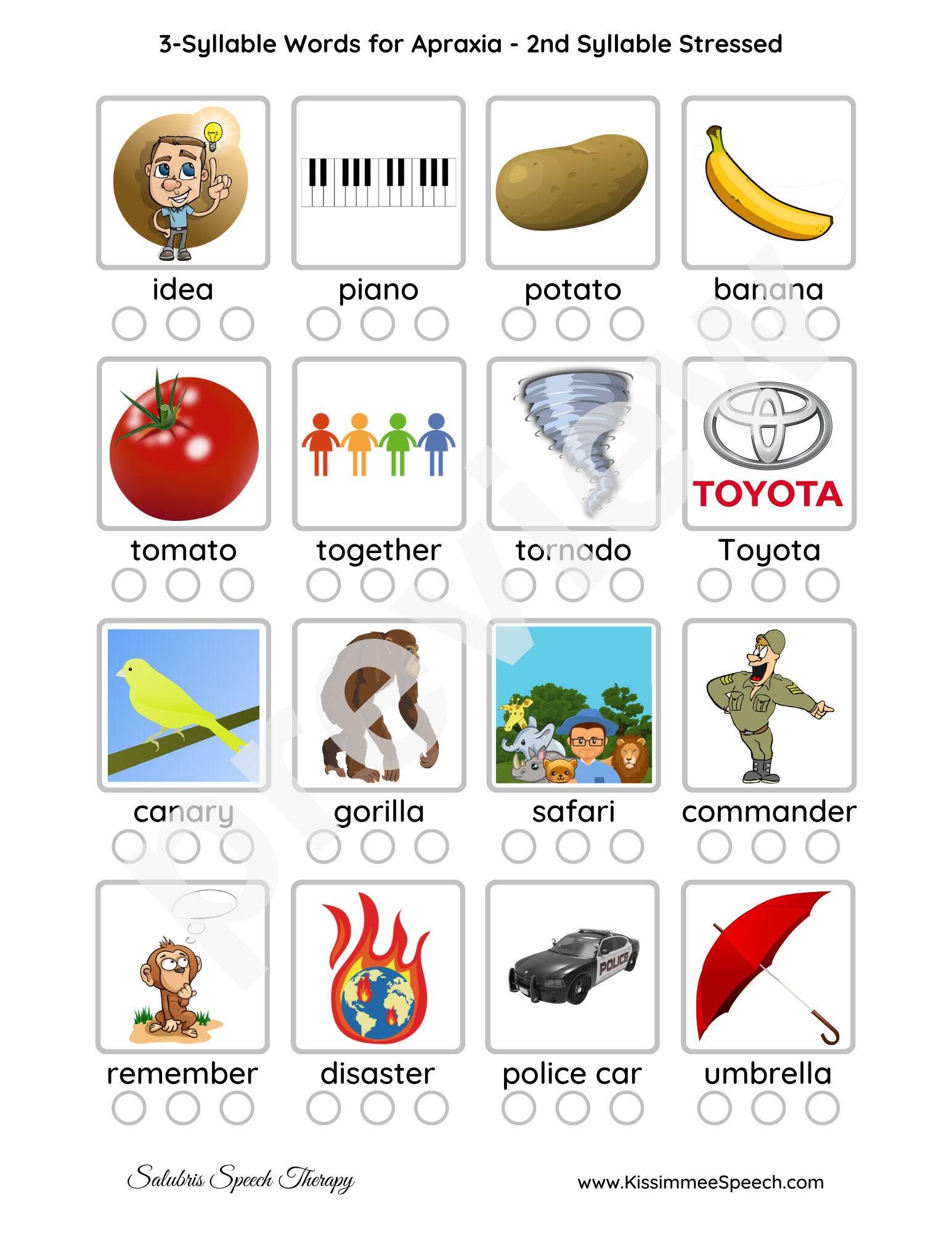 products-3-syllable-words-for-apraxia-128-words-speech-therapy