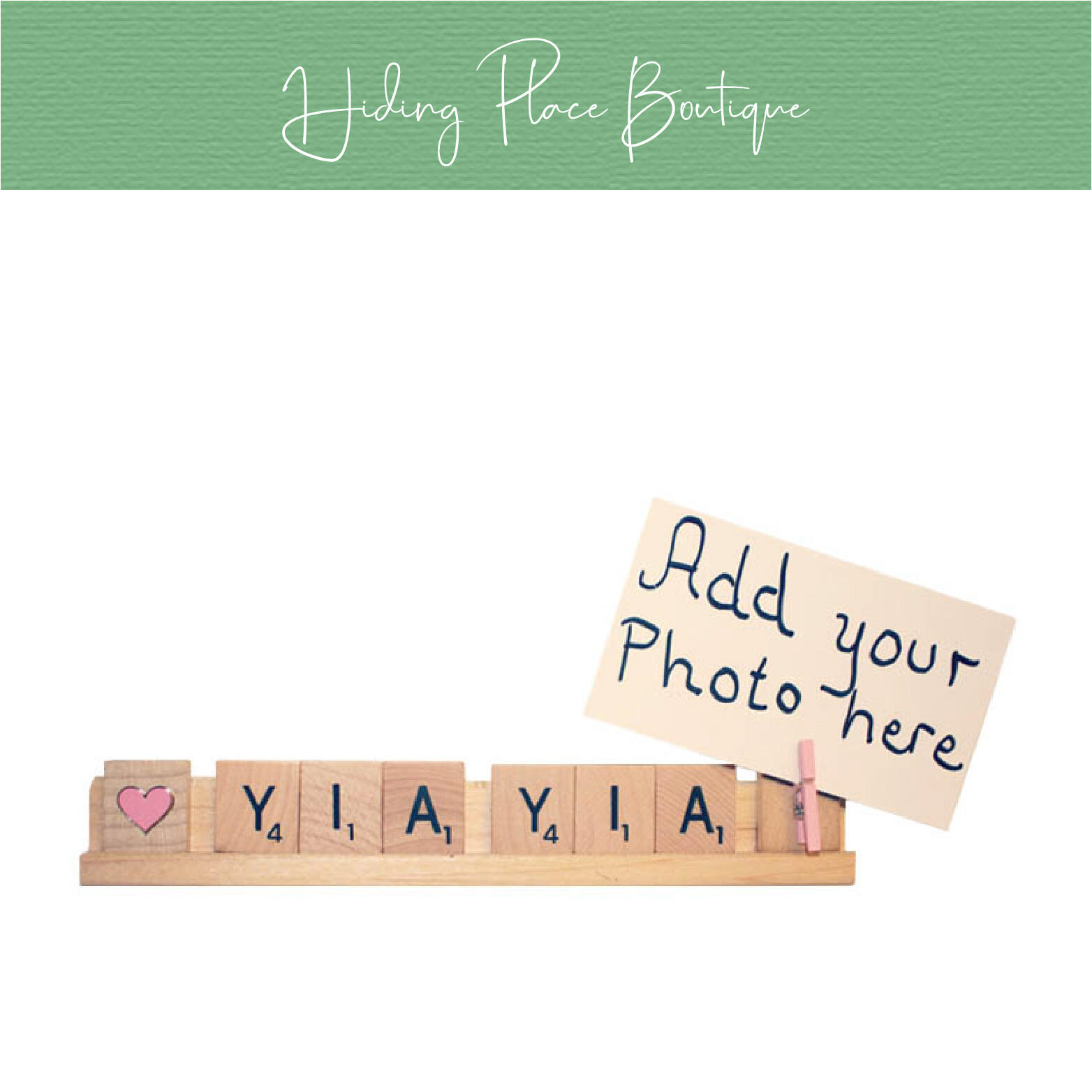 yia yia photo frame by hiding place boutique