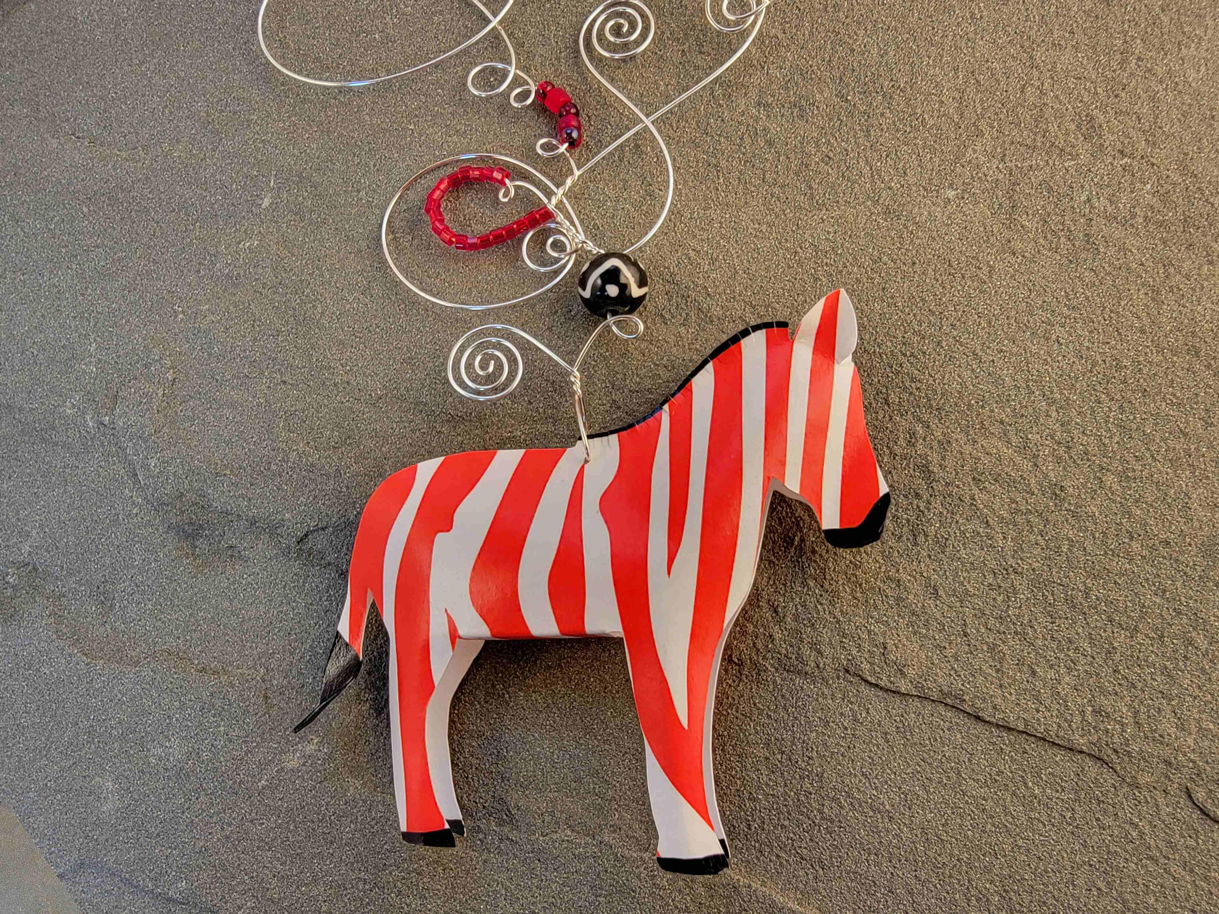 Red Zebra Ornament, Animal Print, African Animals, Zebra Art, Zebra