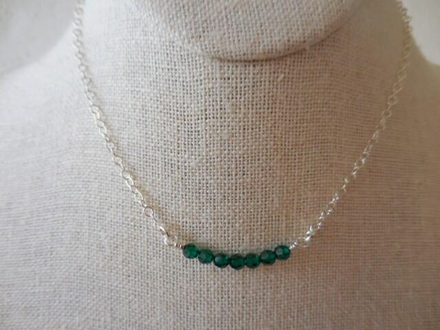 Swarovski Crystal Bar Necklace with Sterling Silver Chain