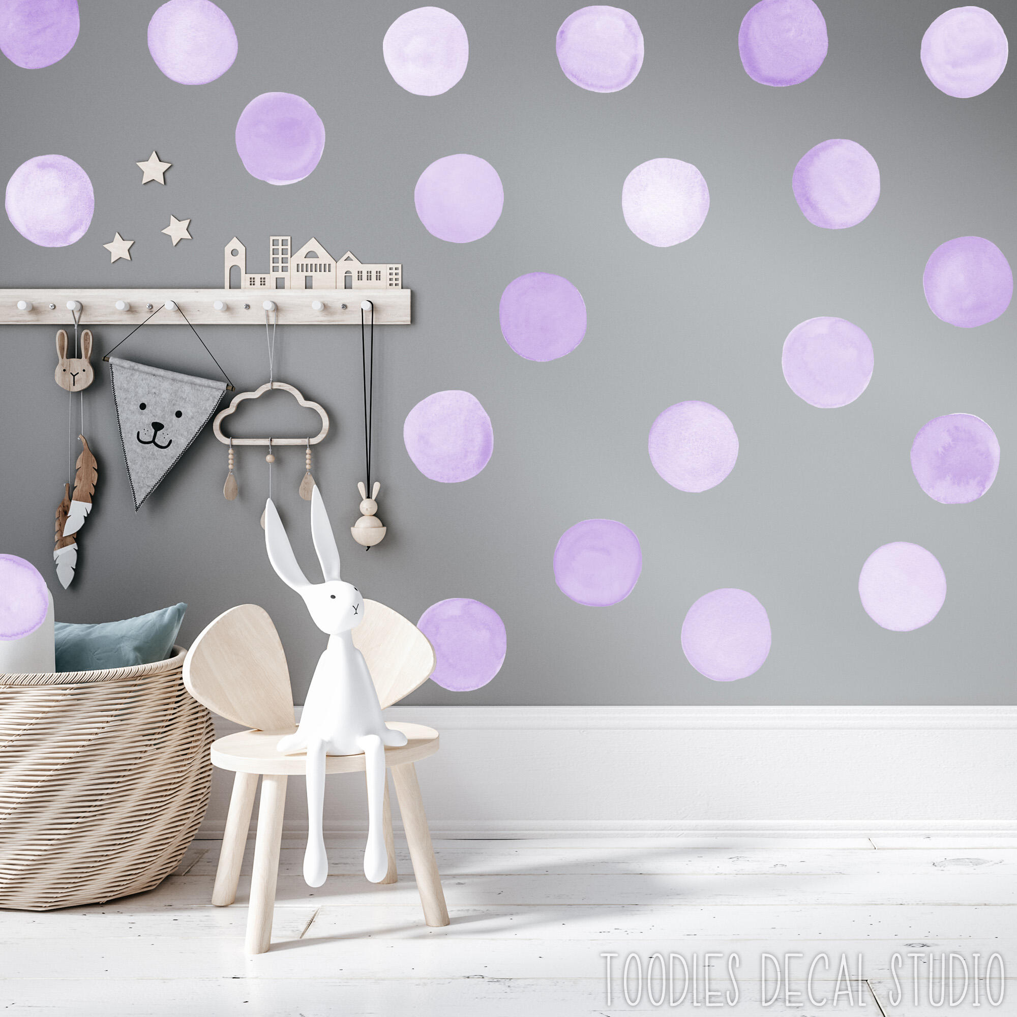 Home & Living Wall Decor Wall Decals Purple dots, watercolor