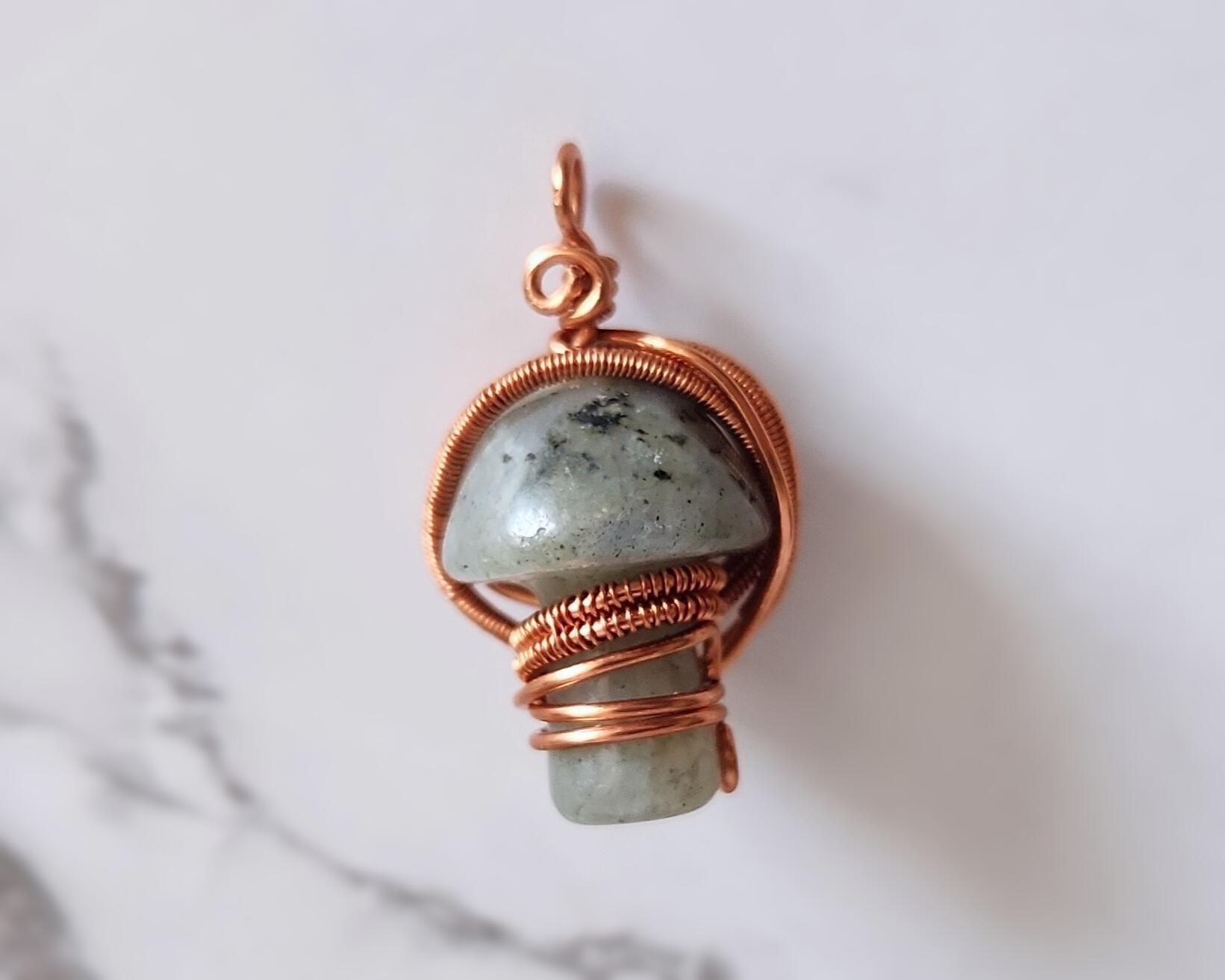 Popular Mushroom labradorite copper necklace