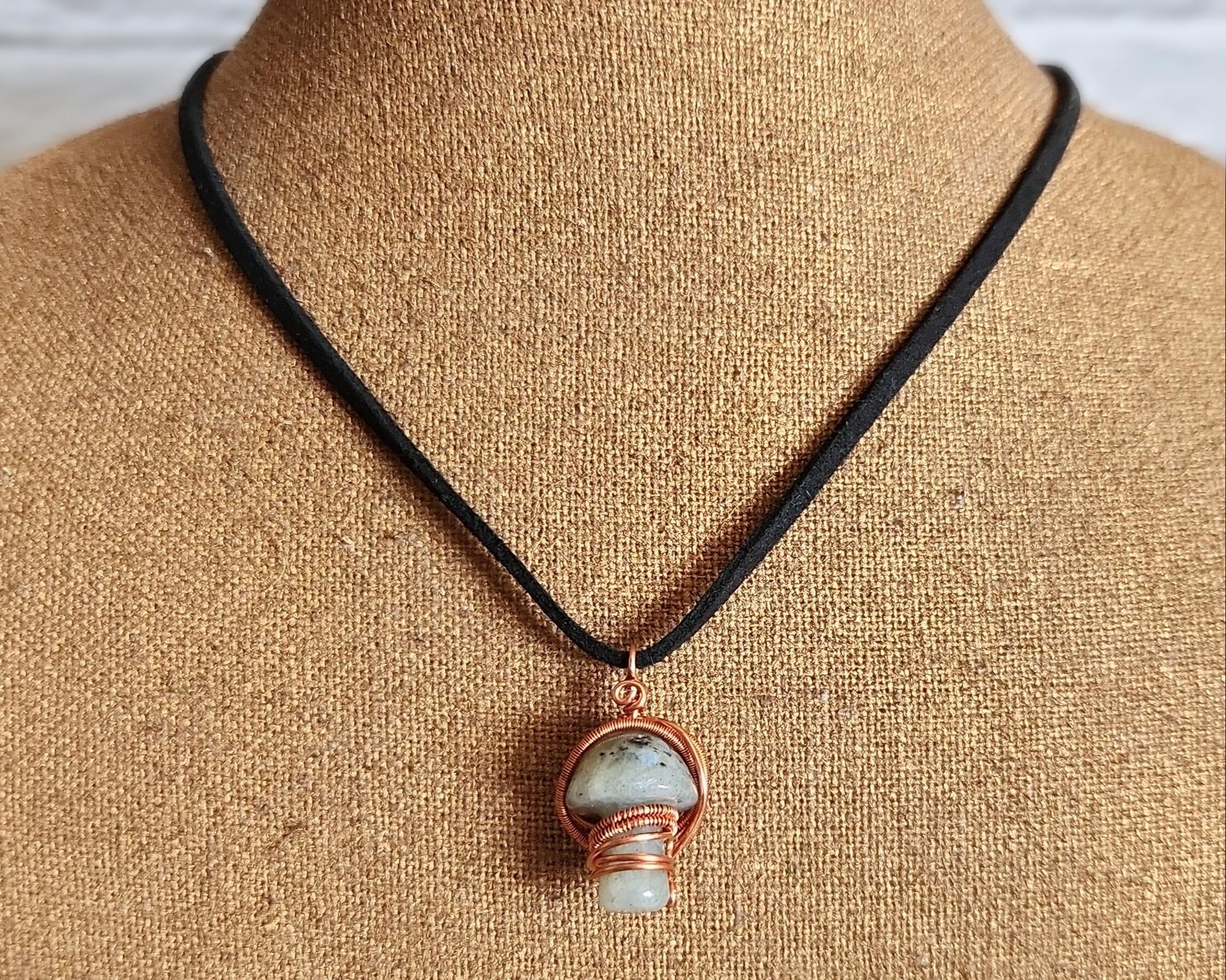 Popular Mushroom labradorite copper necklace