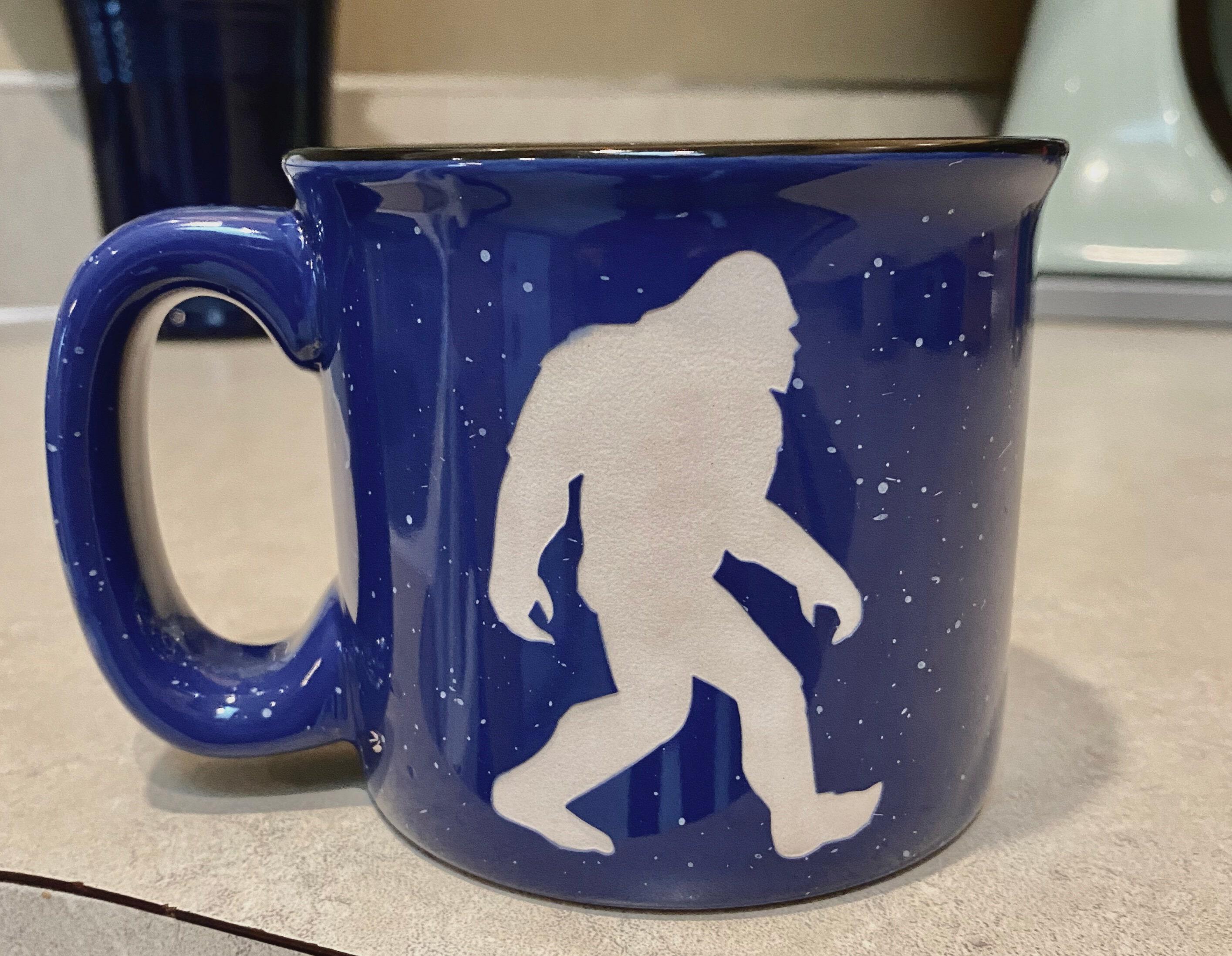 Products Bigfoot etched ceramic mug, Personalized Mug, Etched Coffee Mug, Etched Tea Cup