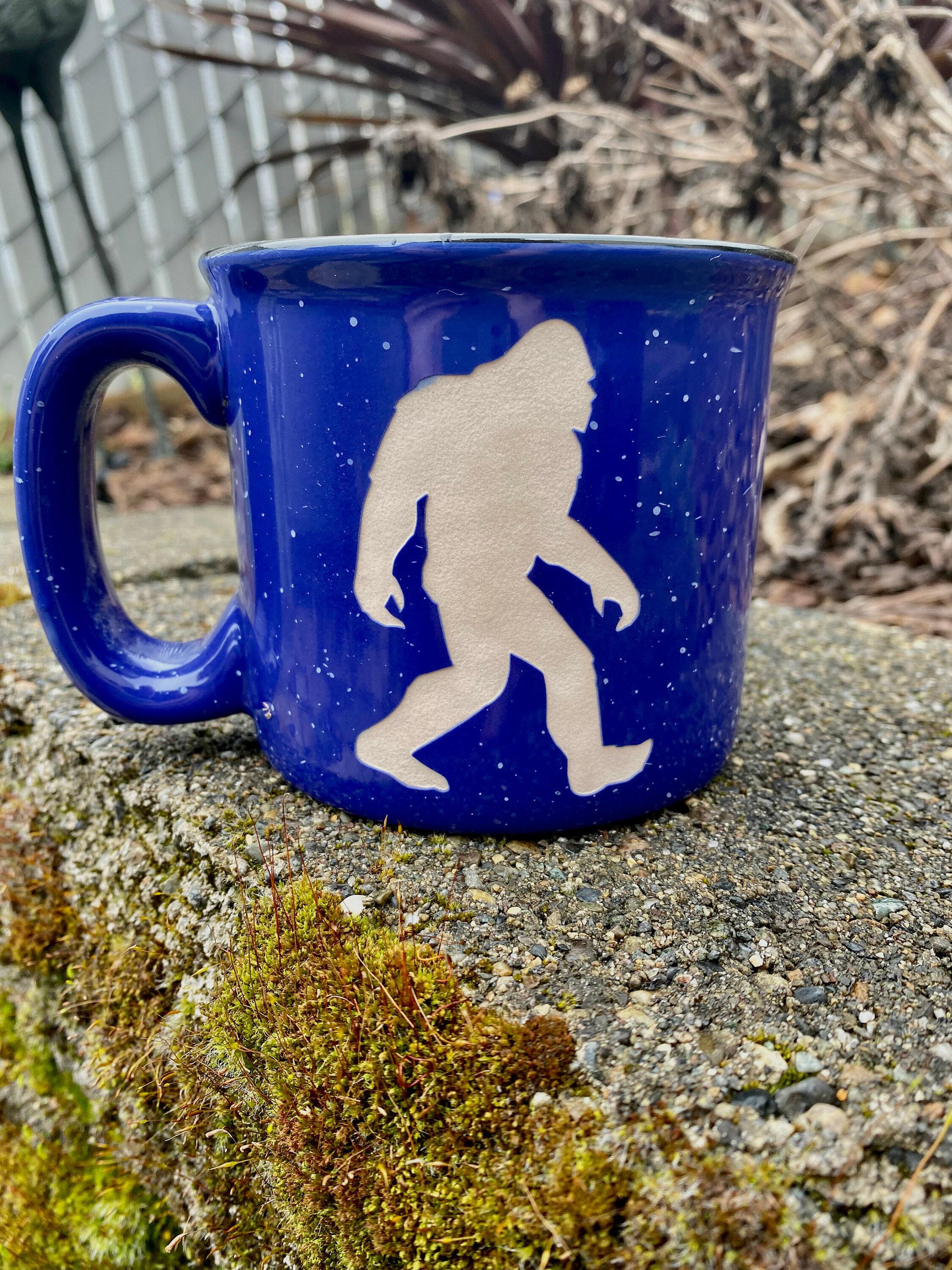 Products Bigfoot etched ceramic mug, Personalized Mug, Etched Coffee Mug, Etched Tea Cup