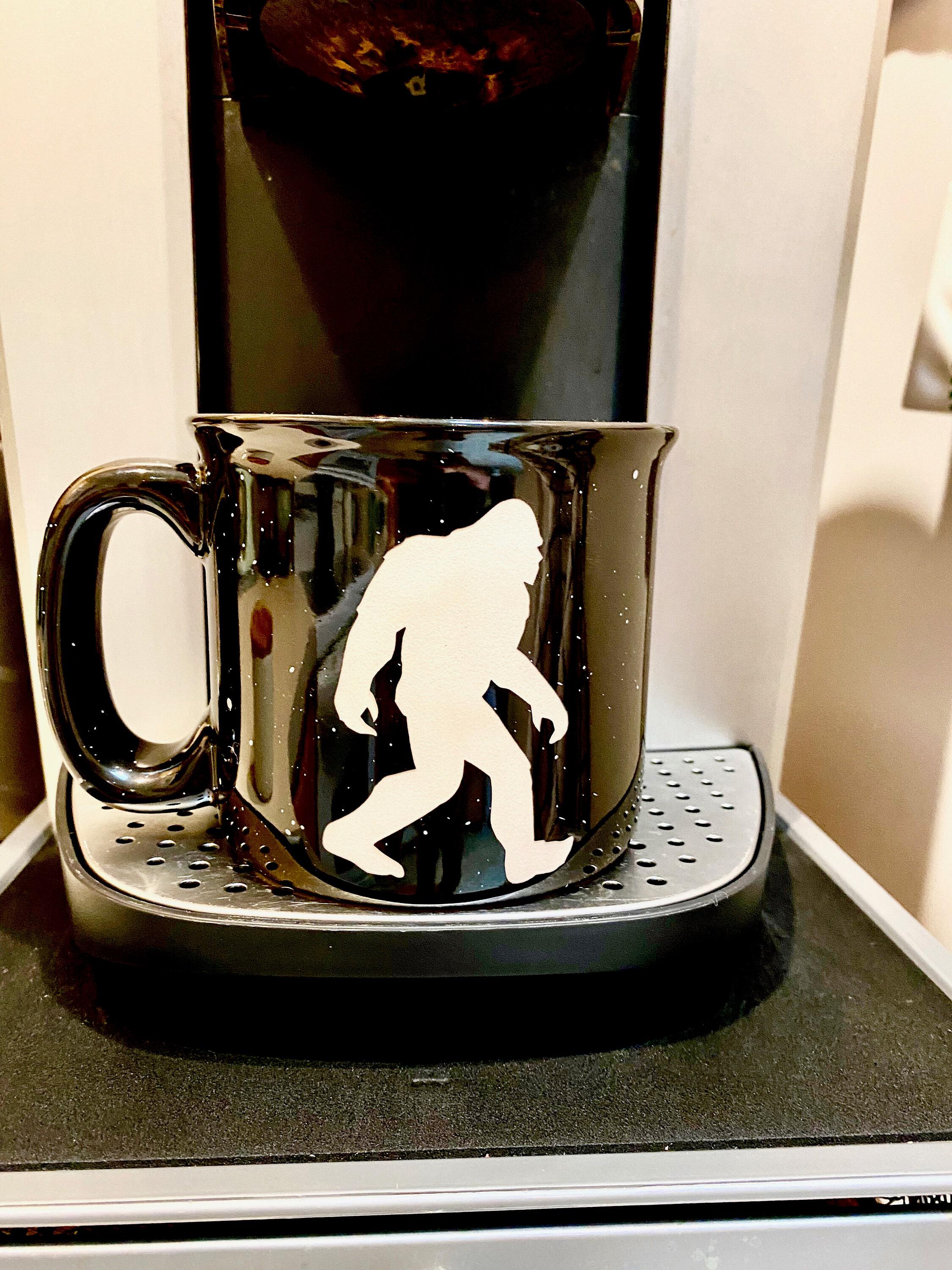 Products Bigfoot etched ceramic mug, Personalized Mug, Etched Coffee Mug, Etched Tea Cup