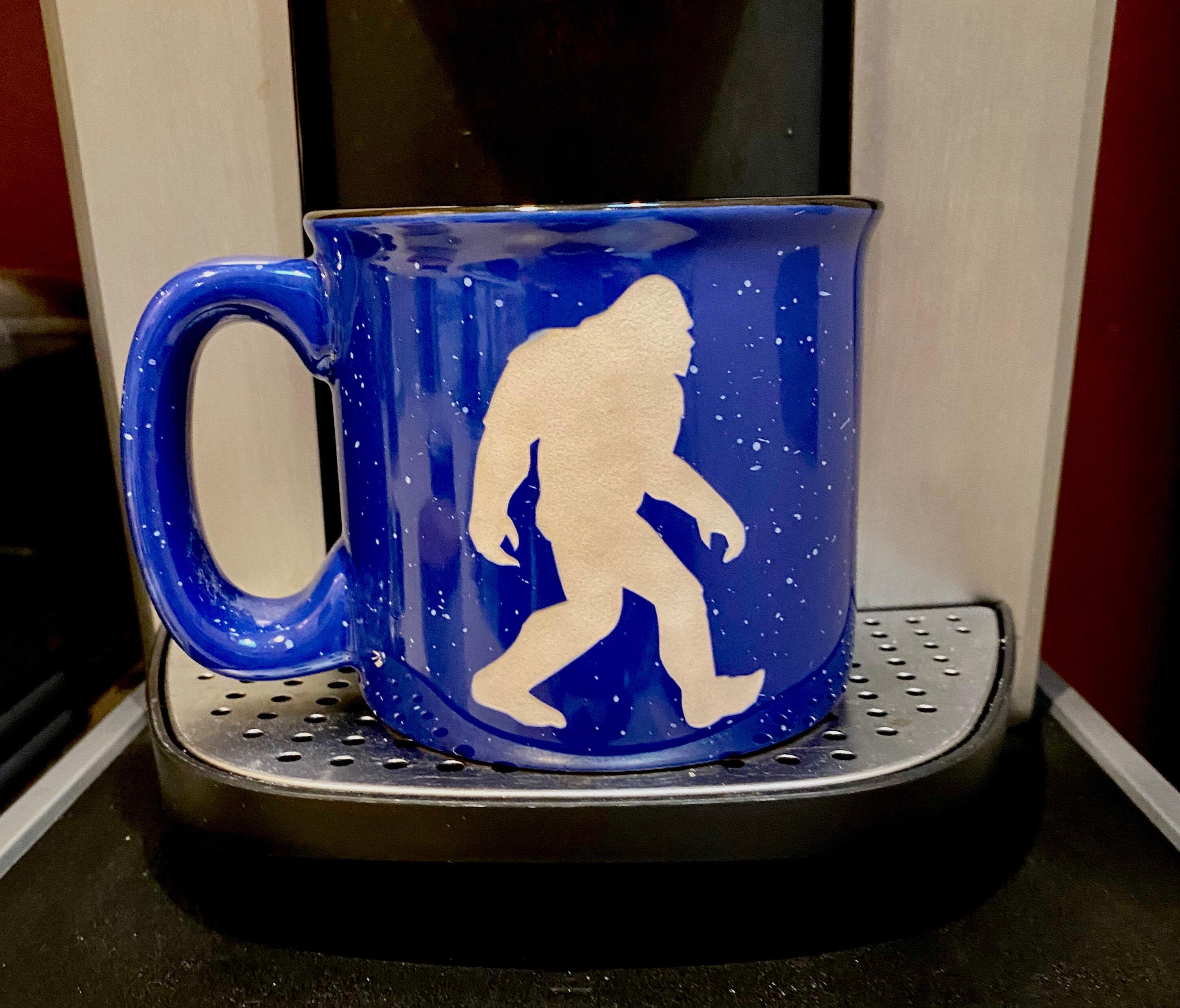 Products Bigfoot etched ceramic mug, Personalized Mug, Etched Coffee Mug, Etched Tea Cup