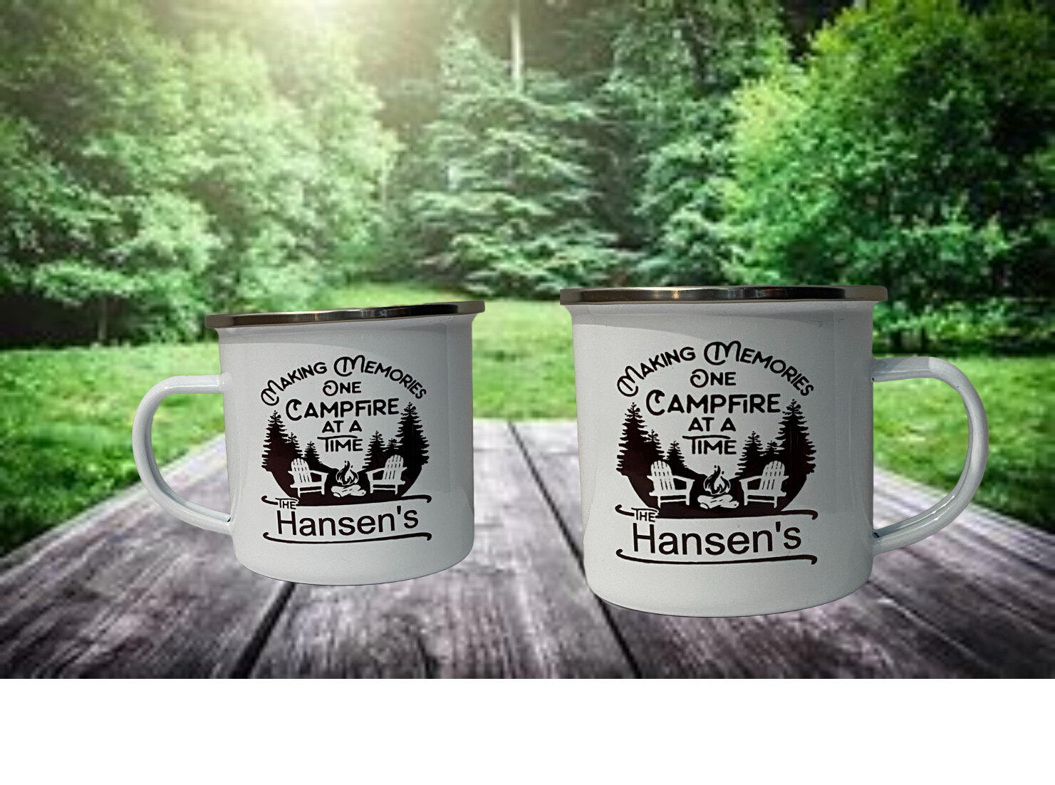 Making Memories One Campsite At A Time - Personalized Enamel Mug