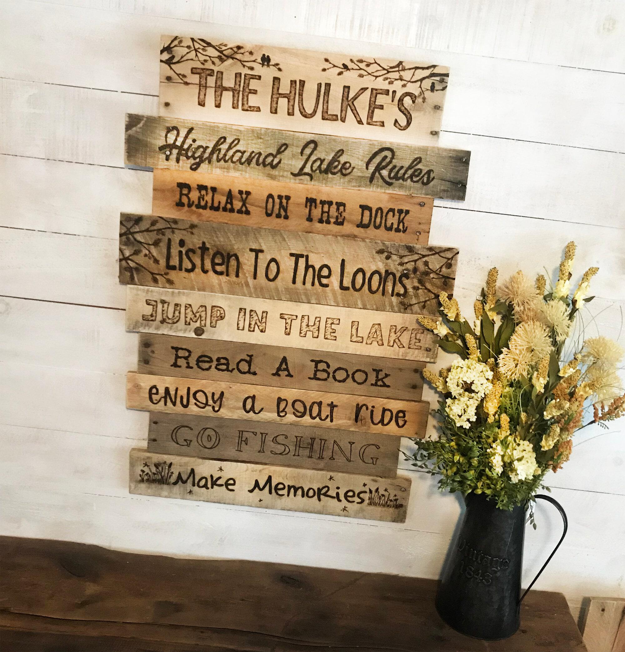 Home & Living :: Wall Decor :: Extra Large Lake Life Sign, Personalized Lake  House Rules Sign, Wooden Cabin Sign, Statement Piece, Big Wood Wall Art