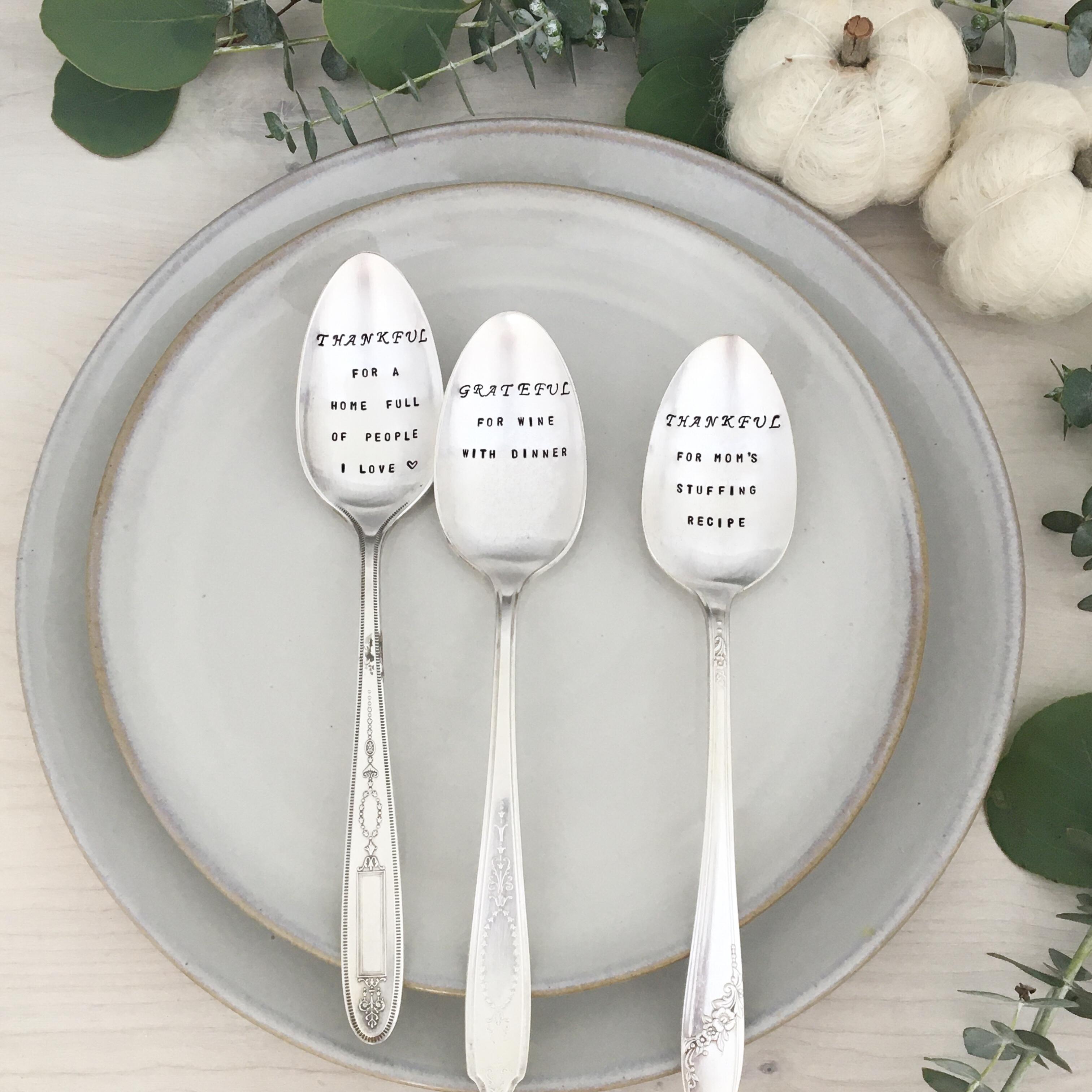 Personalized Silverware Custom Spoon Design Your Own Text Vintage Silverplate Teaspoon
