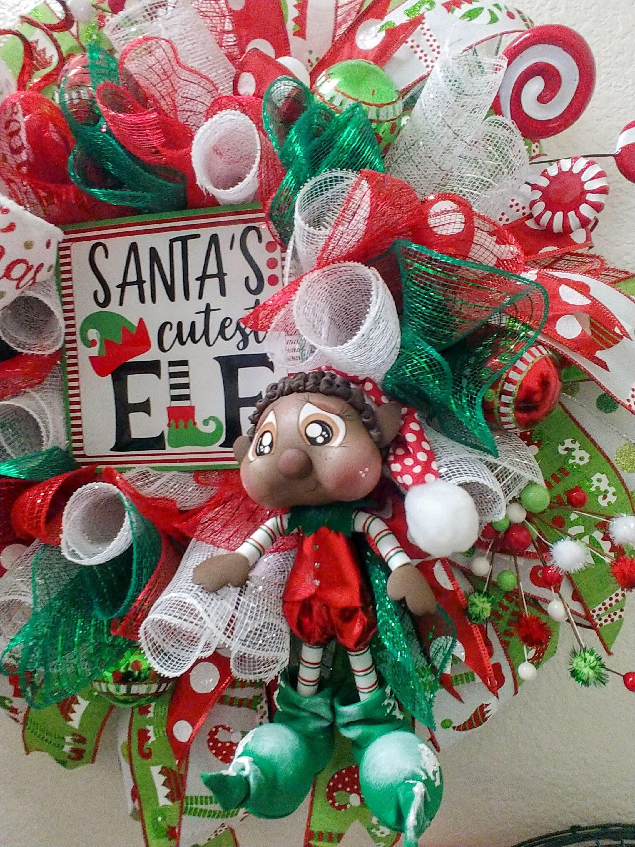 Elf Wreath Wreath Home Decor Wall 2024 Hanging Door Hanger