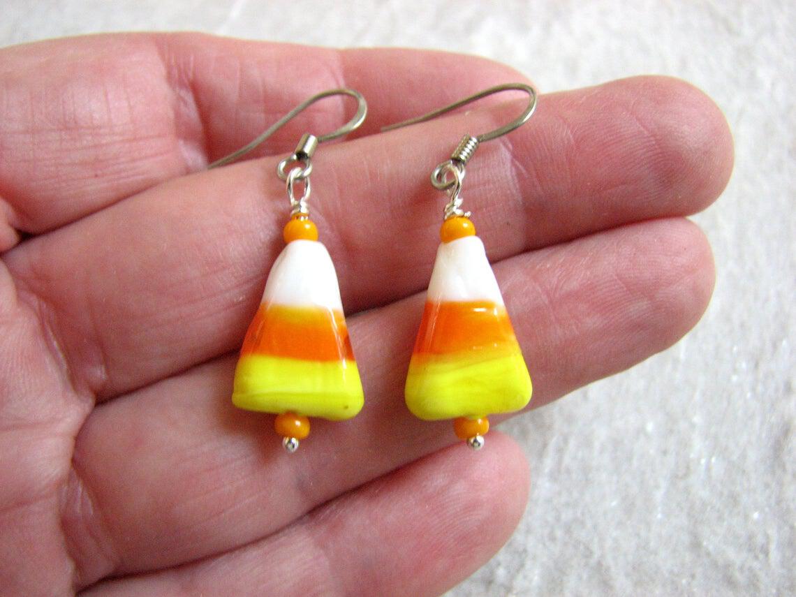 halloween candy corn earrings