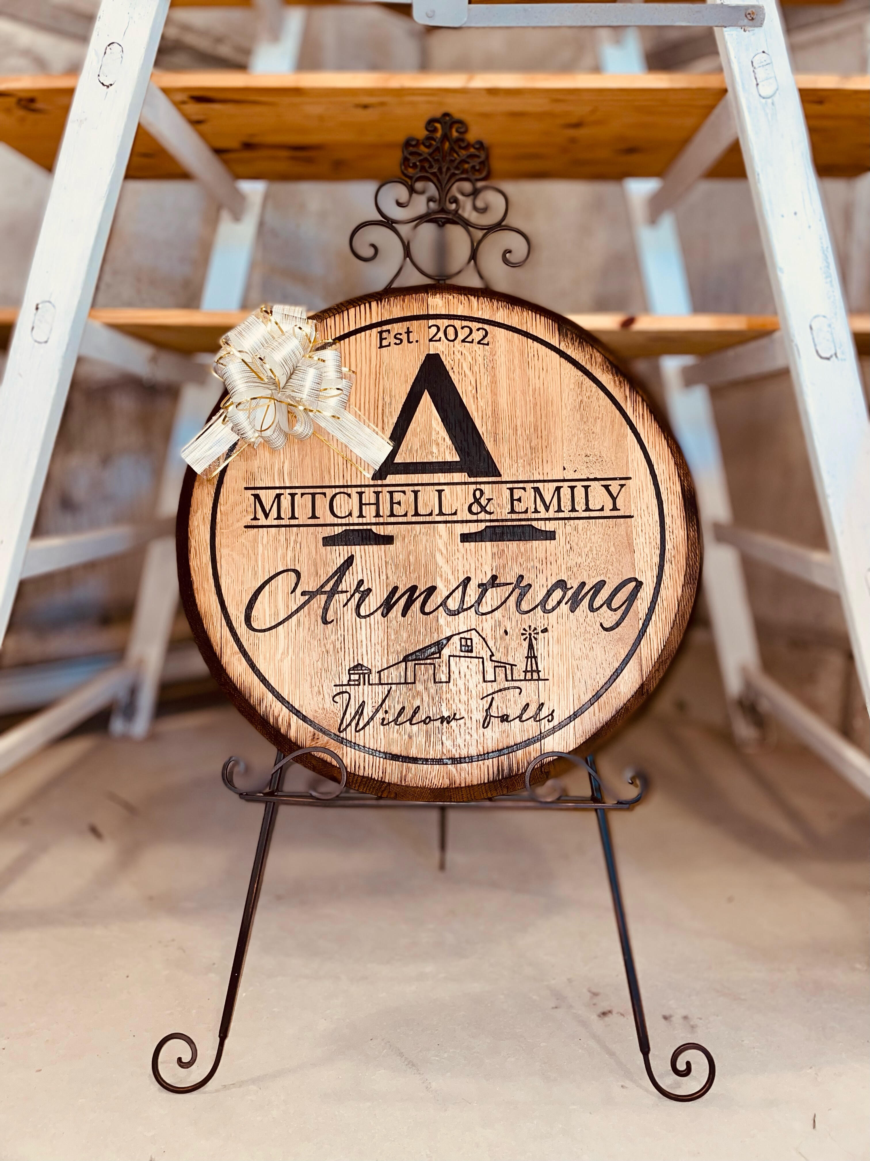Wedding & Celebrations Wedding Decorations Wedding Signs Carved Barrel Head Wedding