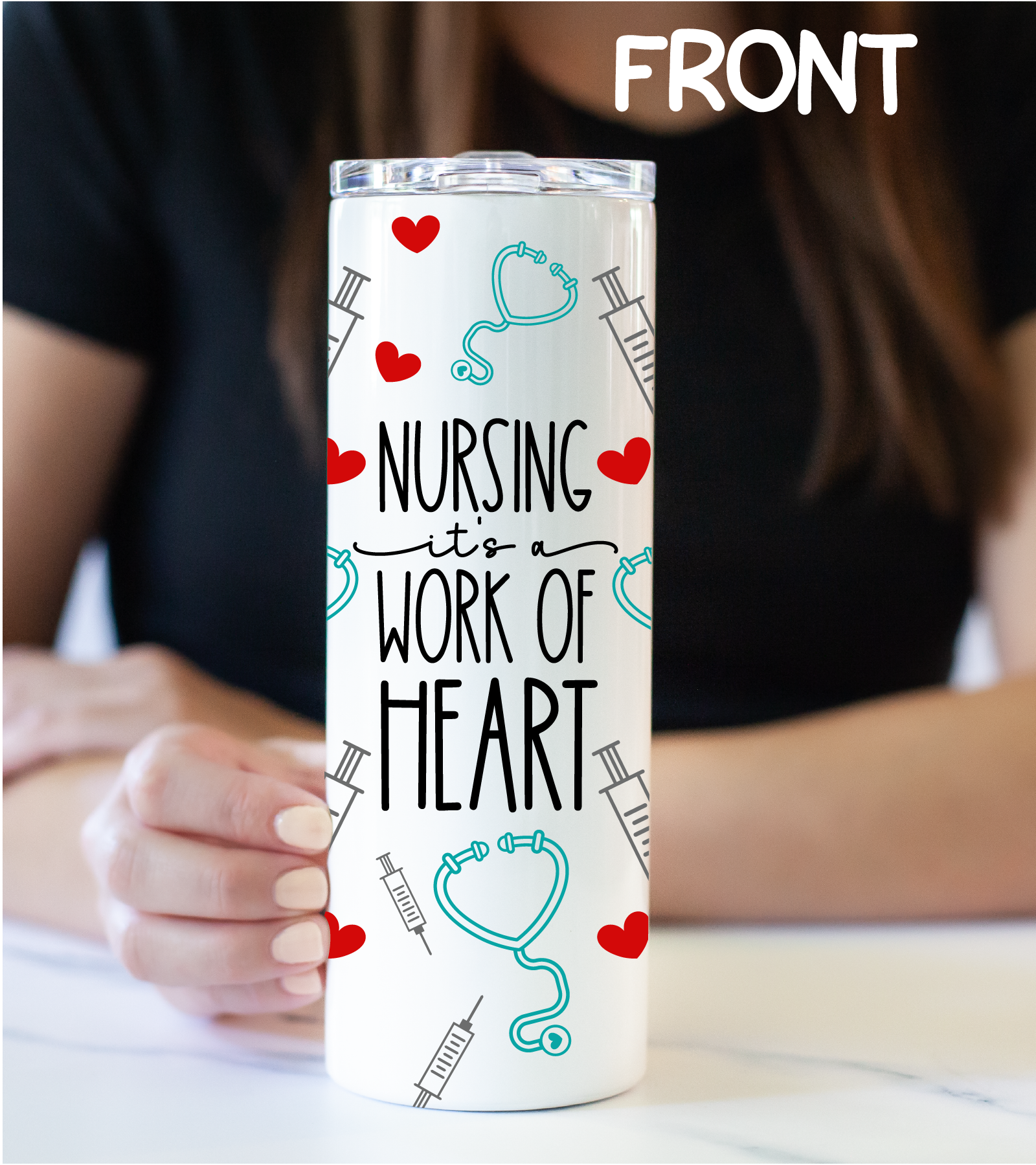 Nursing is A Work of Heart Water Bottlenurse Bottlenurse 