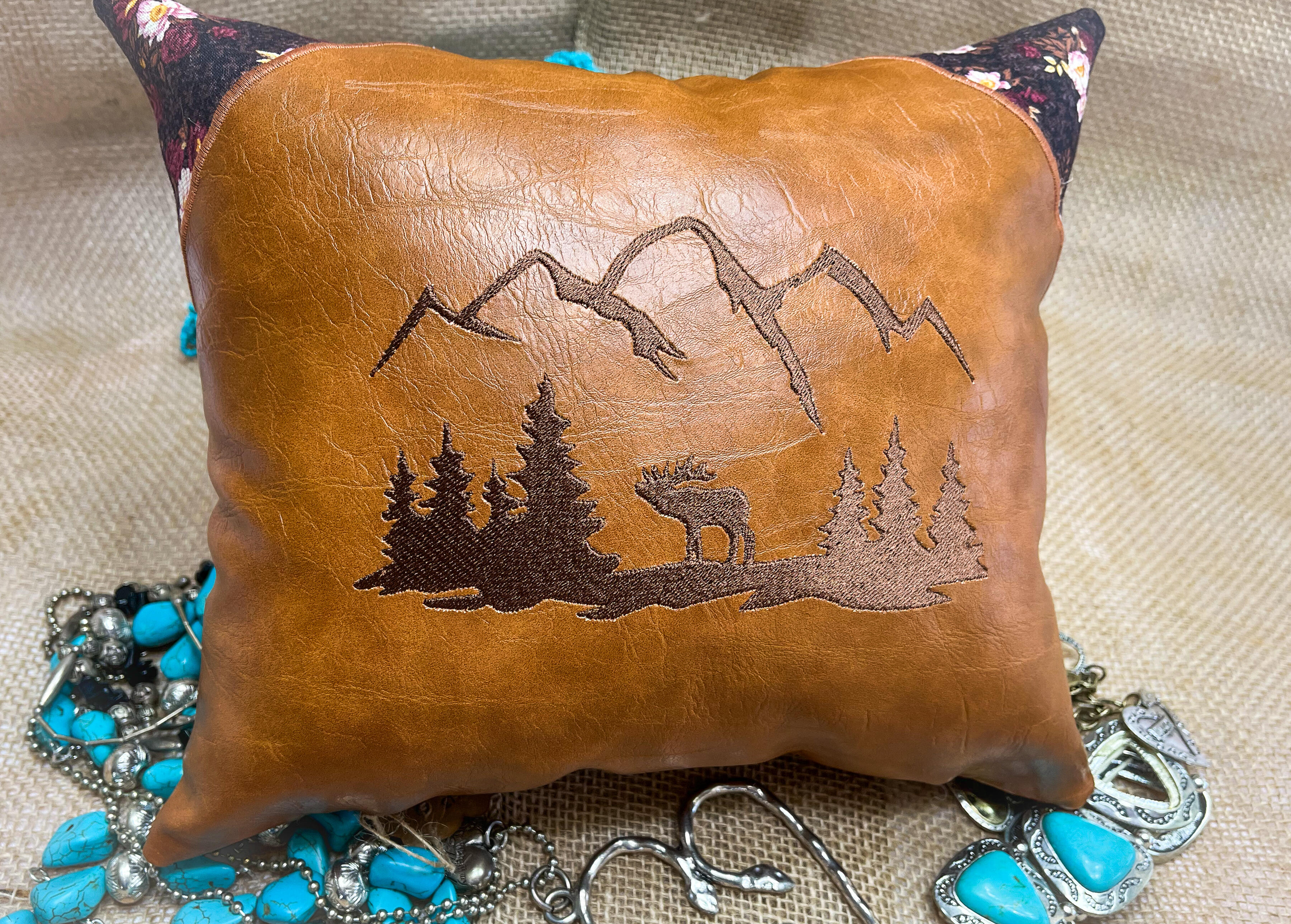 Western leather outlet pillows