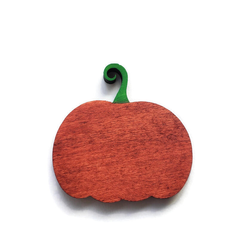Painted Wood Pumpkin Magnet