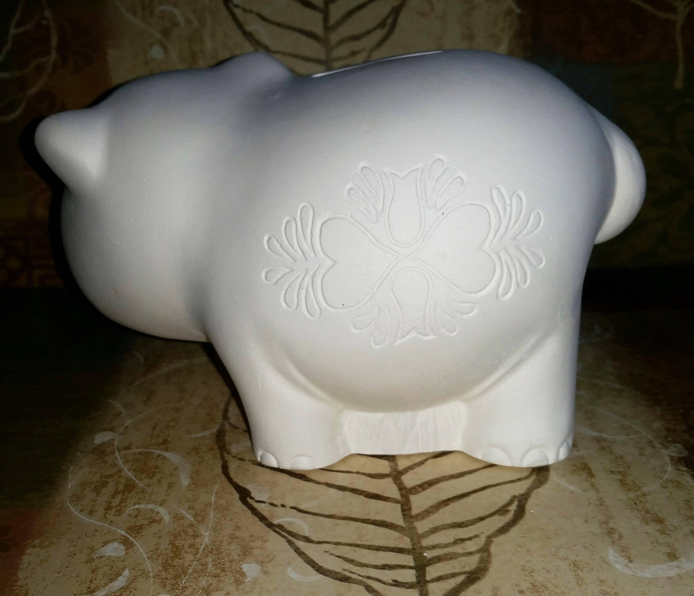 Products Ready to Paint Ceramic Bisque Hippo Piggy Bank Unpainted