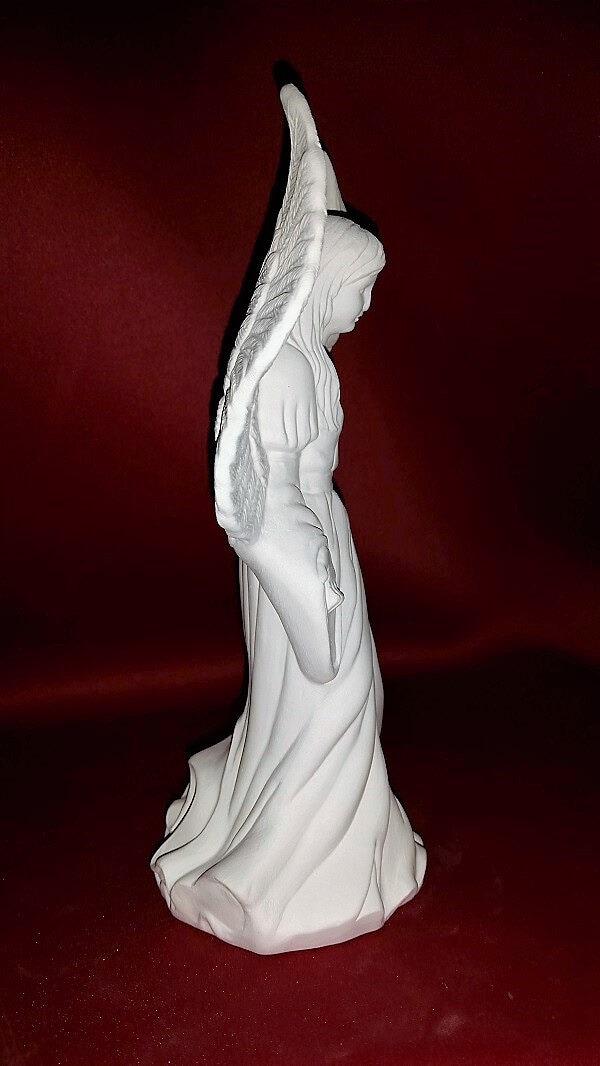 Ceramic 2024 Bisque U-Paint Standing Angel Praying Arms Unpainted Ready To Paint DIY Doc Holliday