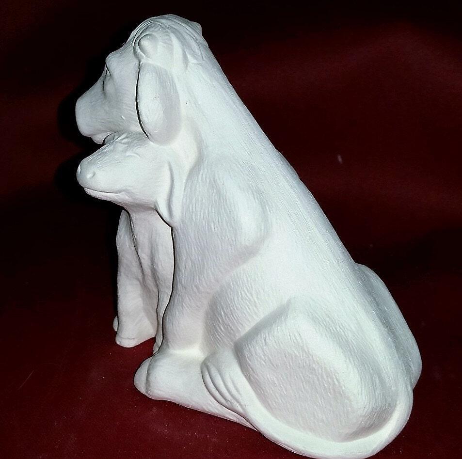 Products Unpainted Ceramic Ceramic Bisque COWS Mom and Baby Cow