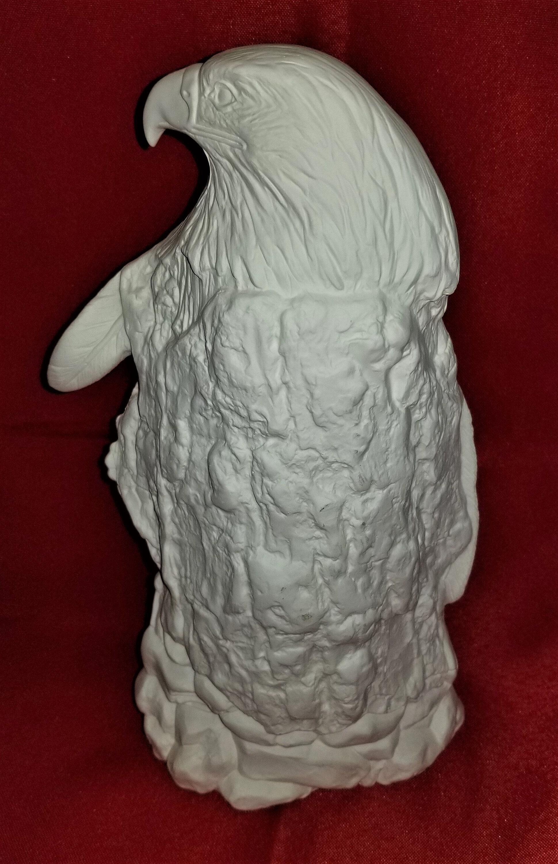 Ceramic Bisque U-Paint Rock With a Bald Eagle Unpainted Ready good To Paint DIY Bird