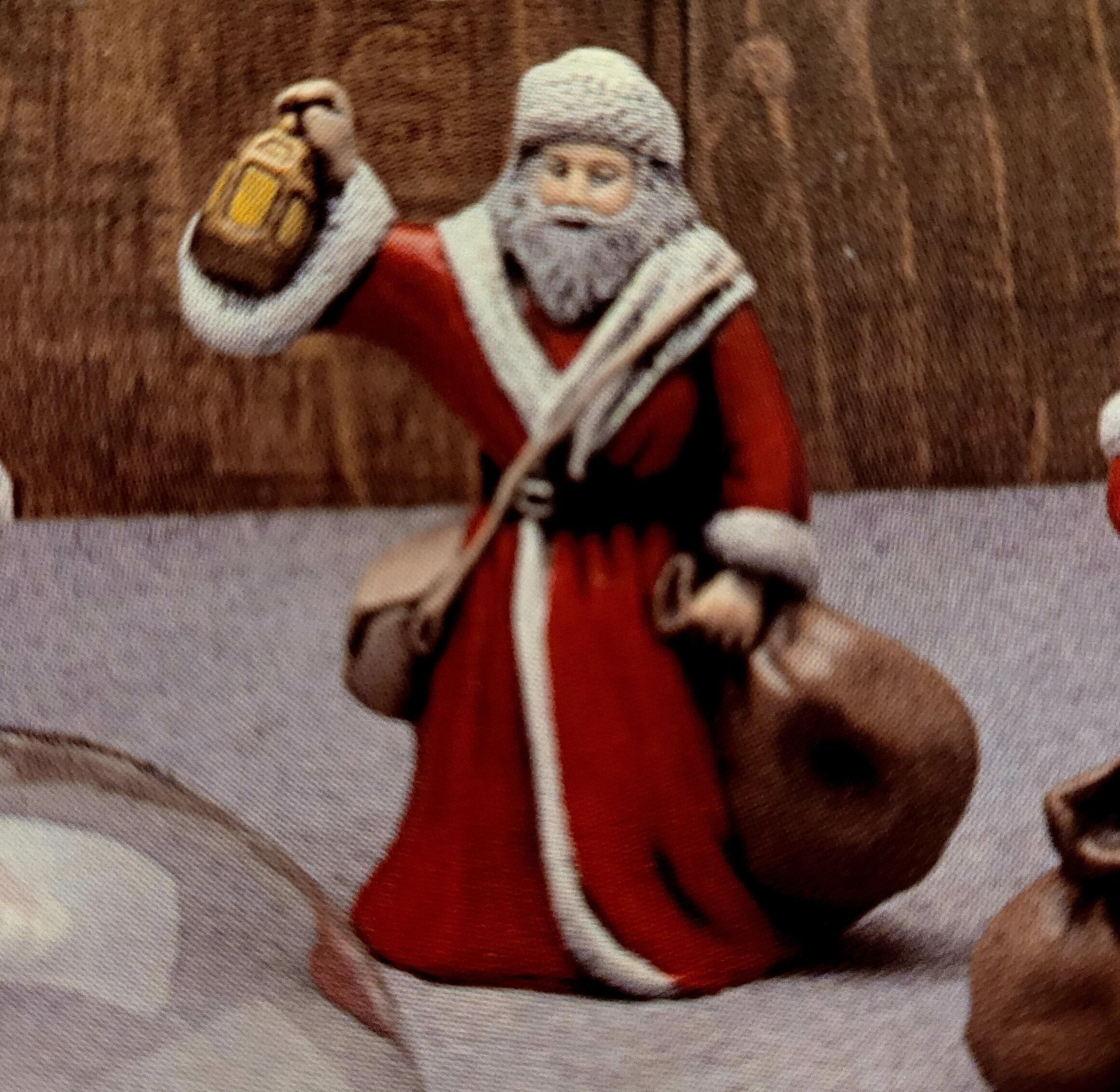 Ceramic Bisque Greek Old World Santa Claus with Basket of Goodies fashion U Paint ~ Ready to Paint Unpainted U-Paint DIY Christmas