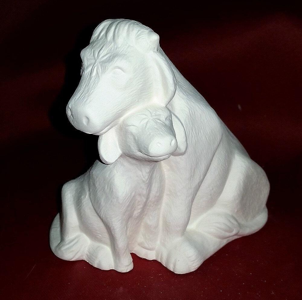 Products Unpainted Ceramic Ceramic Bisque COWS Mom and Baby Cow