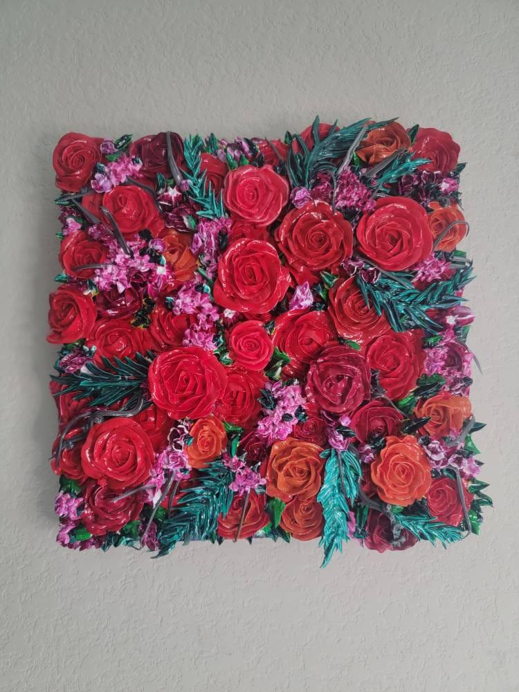 Products :: Unique Floral Art, Floral Thick Painting, Flower Painting ...