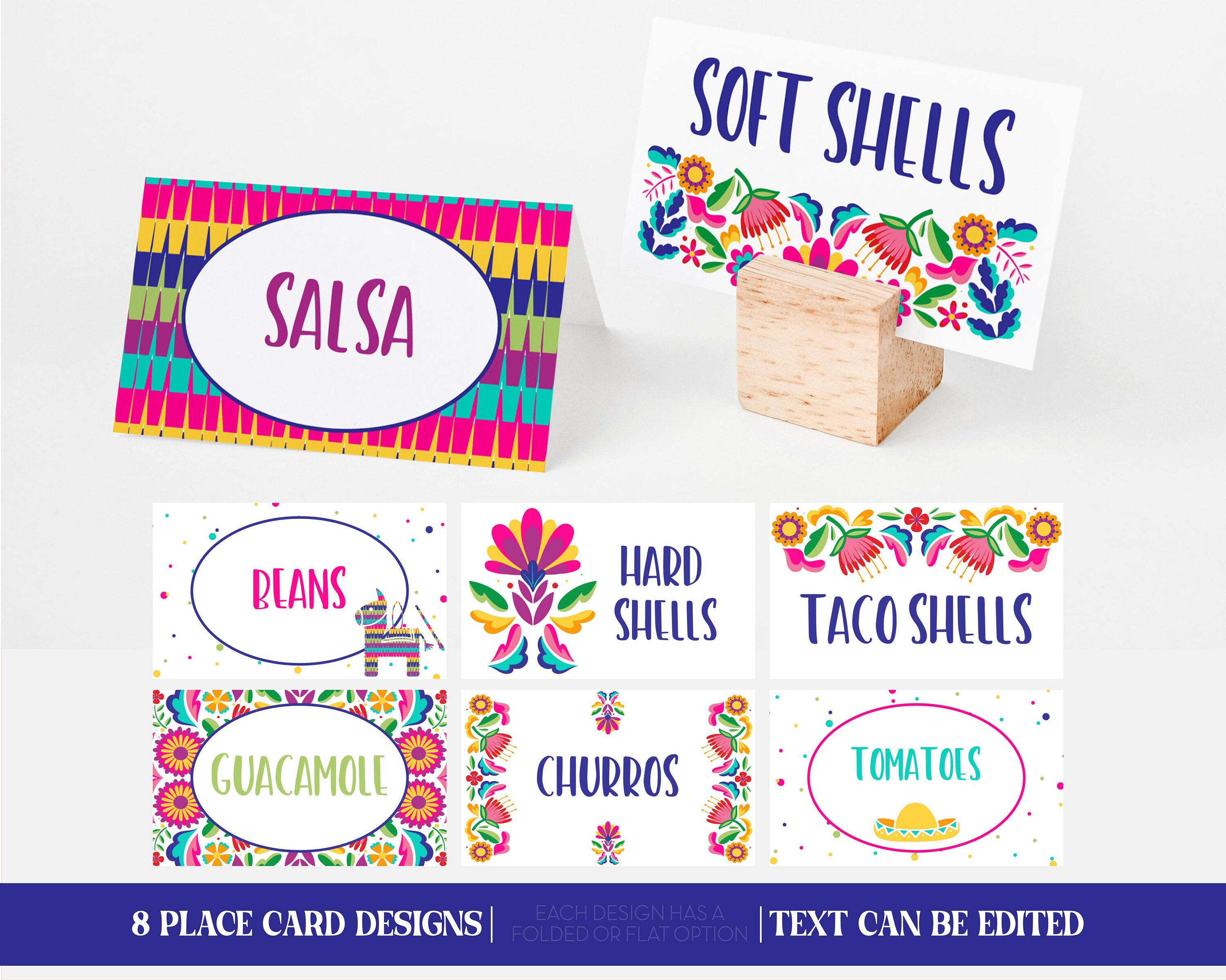 Fiesta place cards, easy to edit Fiesta Birthday Engagement Shower ...