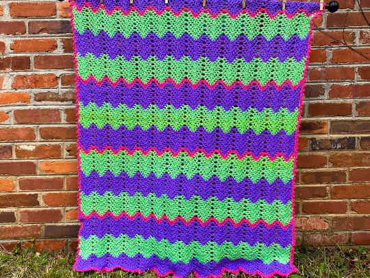 Purple and green discount blanket