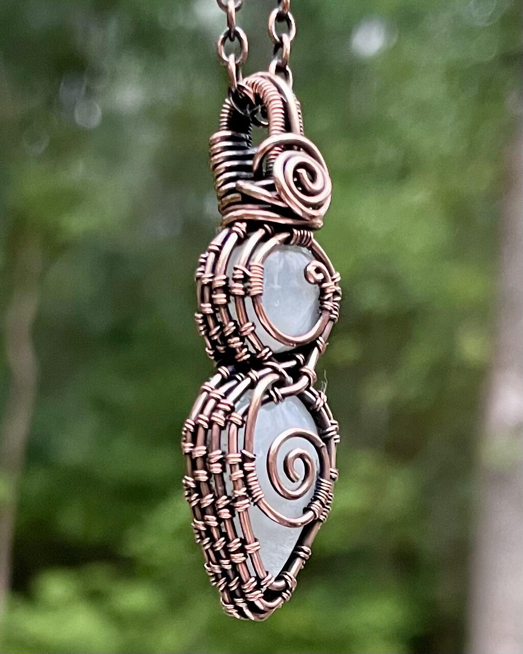 Jewelry :: Necklaces :: Handmade Synergy Spiral Goddess Moonstone