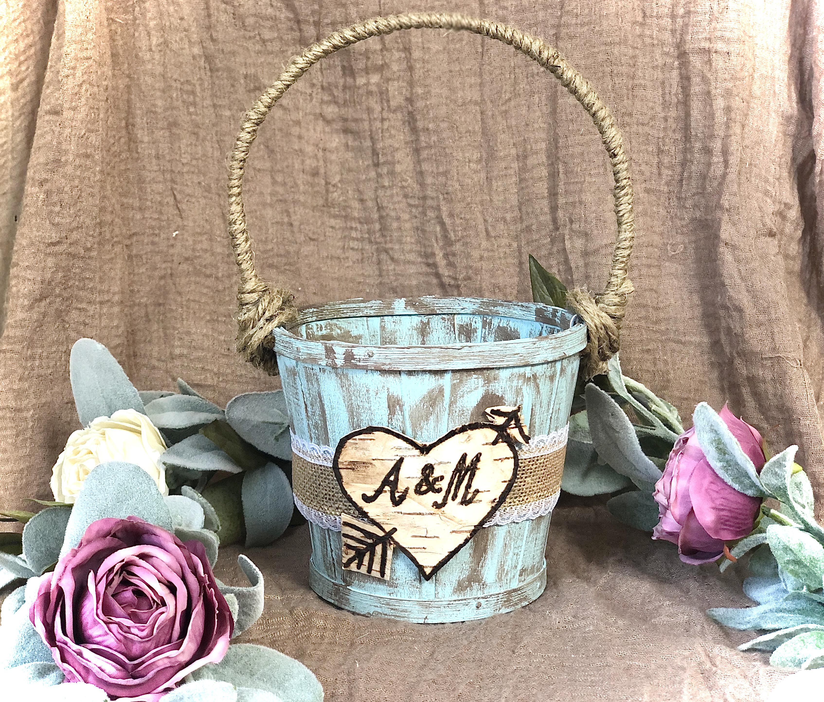 Metal flower girl sales basket