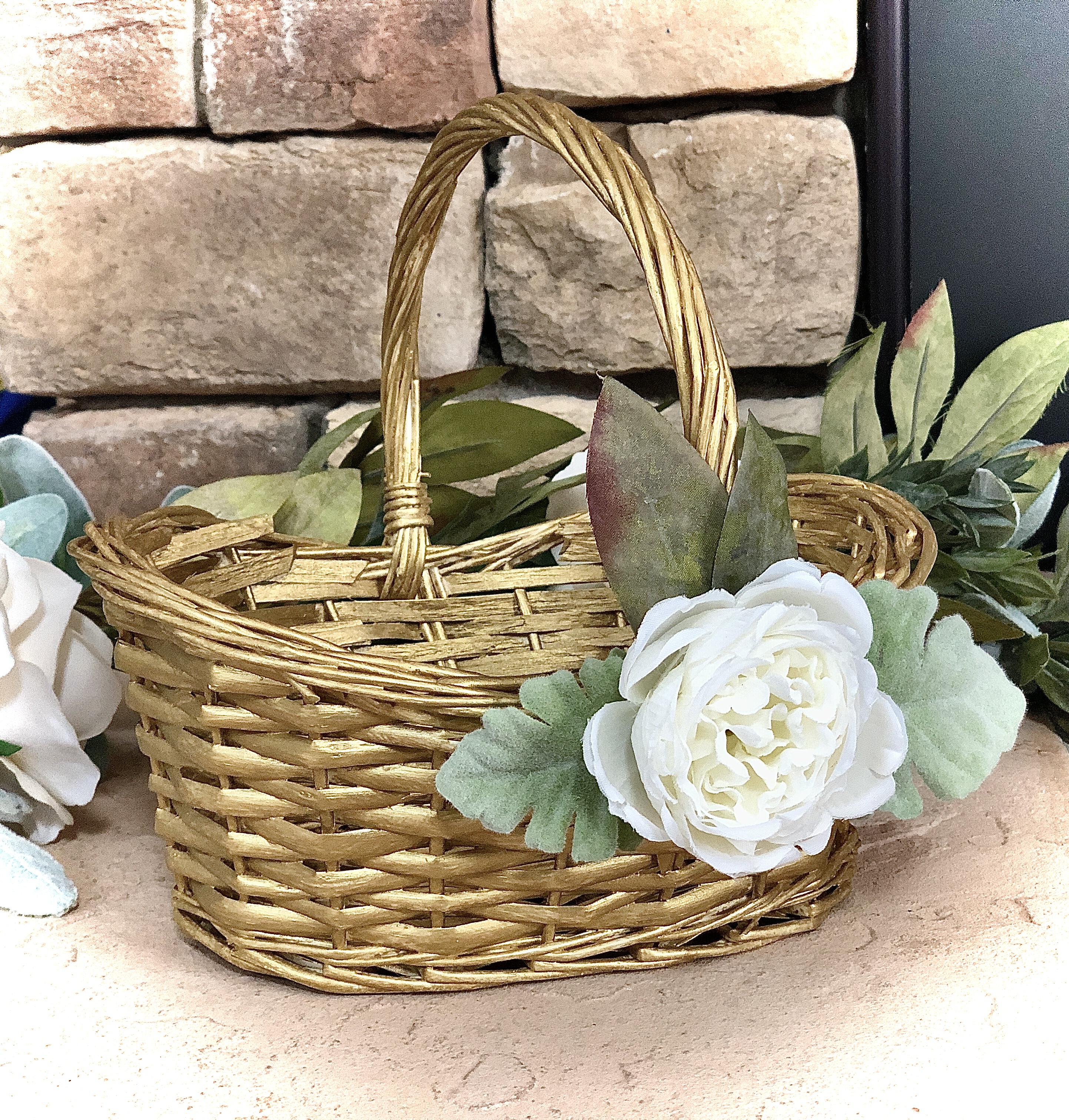 Rose gold flower girl 2024 basket