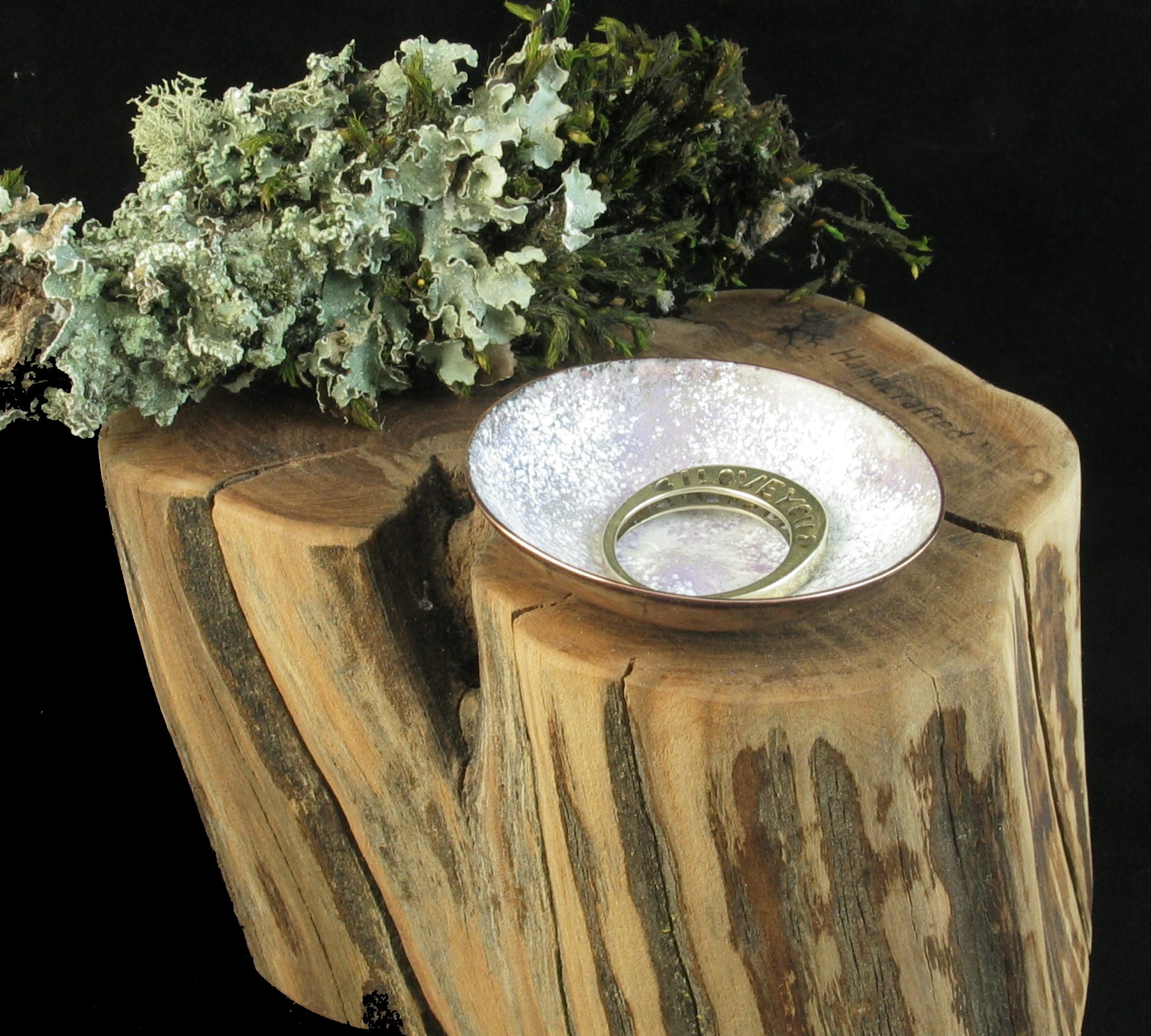 Mini 1-3/4 inch Enameled Copper Art Nouveau Bowl for a Treasure or Keepsake