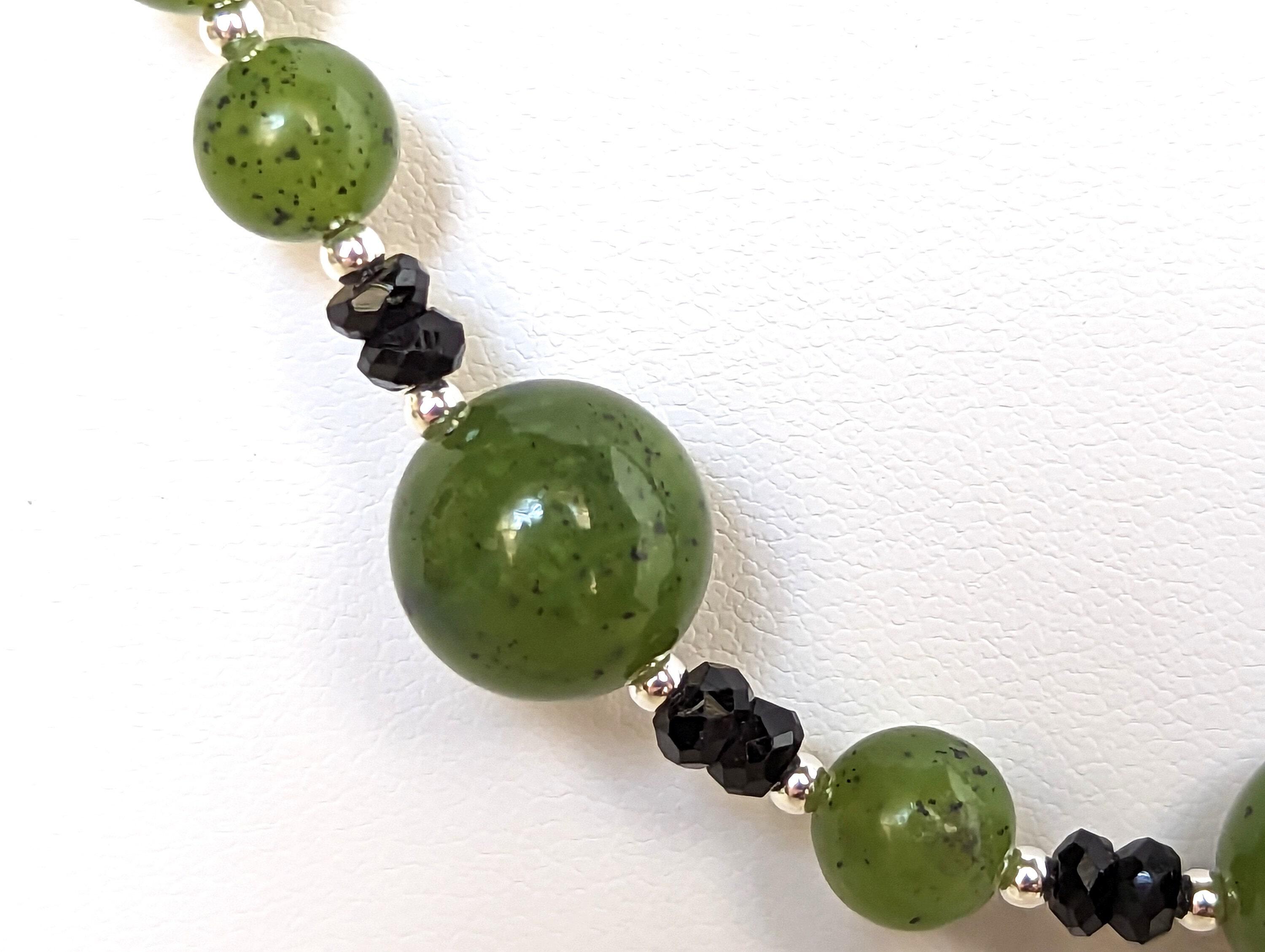 Vintage jade and black hotsell tourmaline necklace