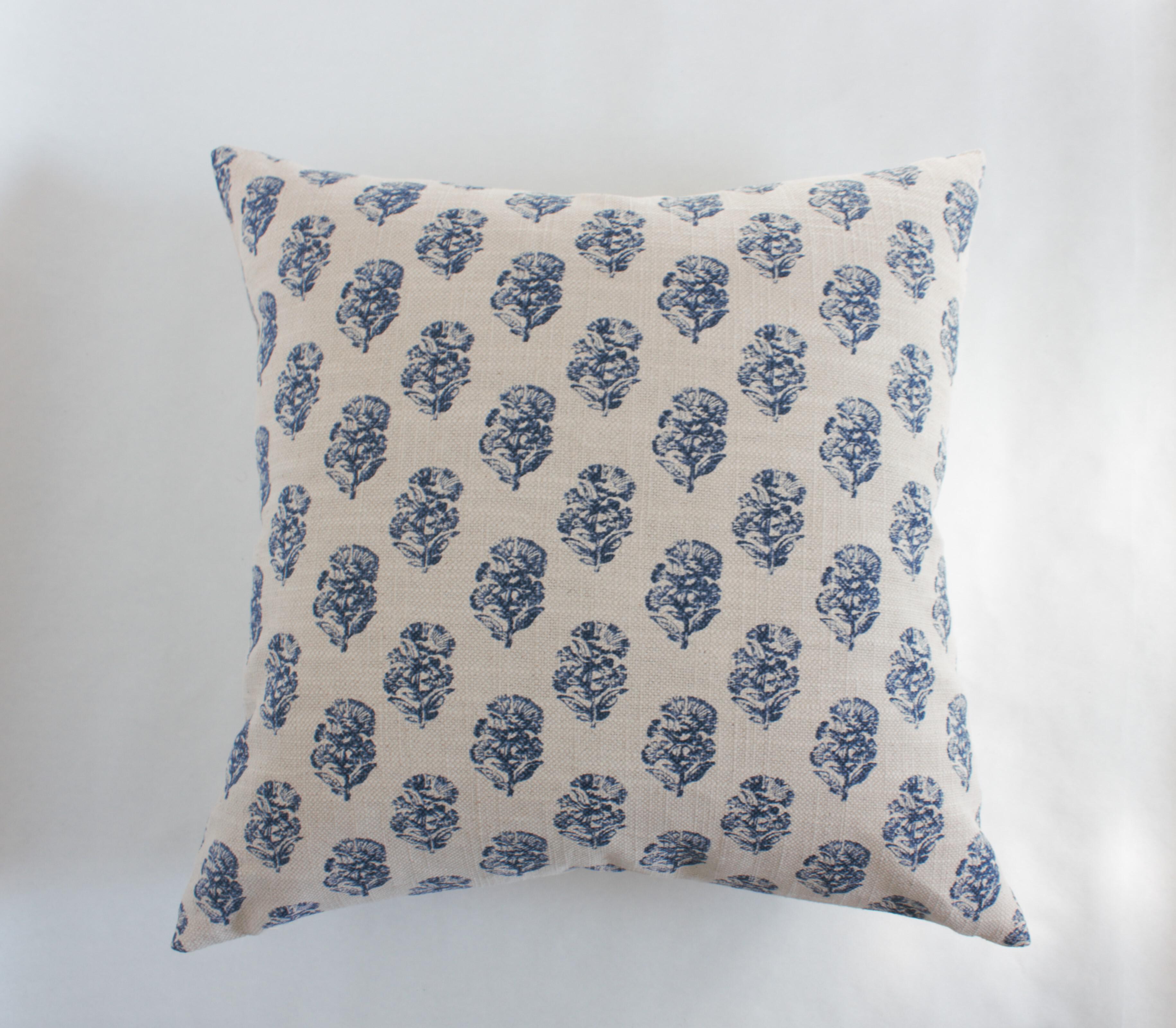 Blue floral throw outlet pillows