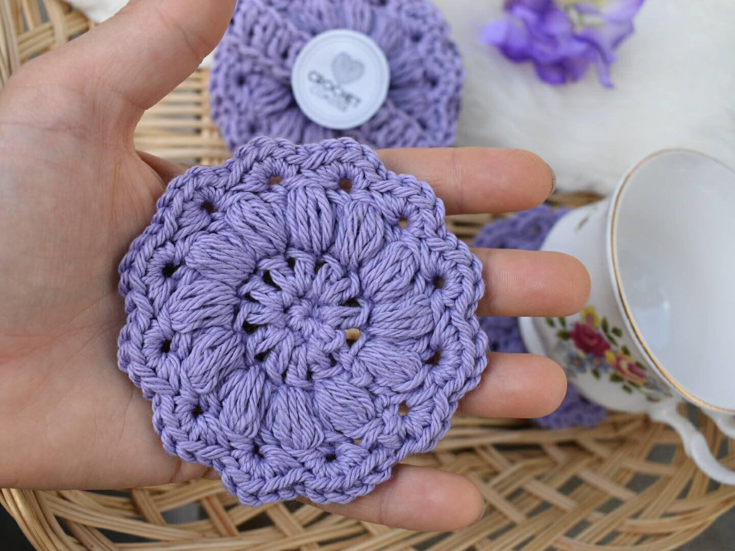 Products Crochet RosaCoaster Pattern, crochet mug rug coaster
