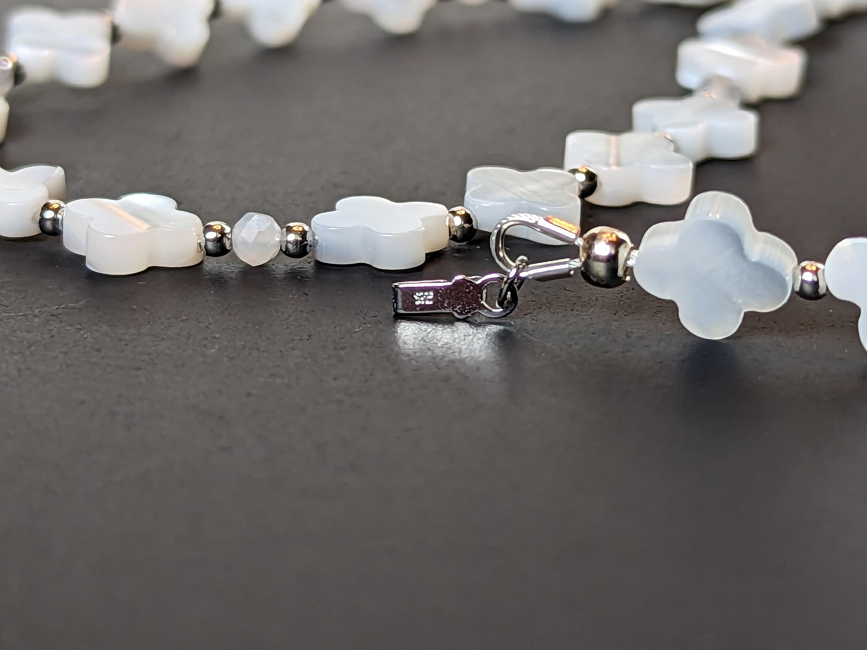 【STONEHENgE】Silver Material Pearl Necklace SC1759〜韓国発 Silver Pearl & Stone Beaded Chain Style Necklace | M132-SD22