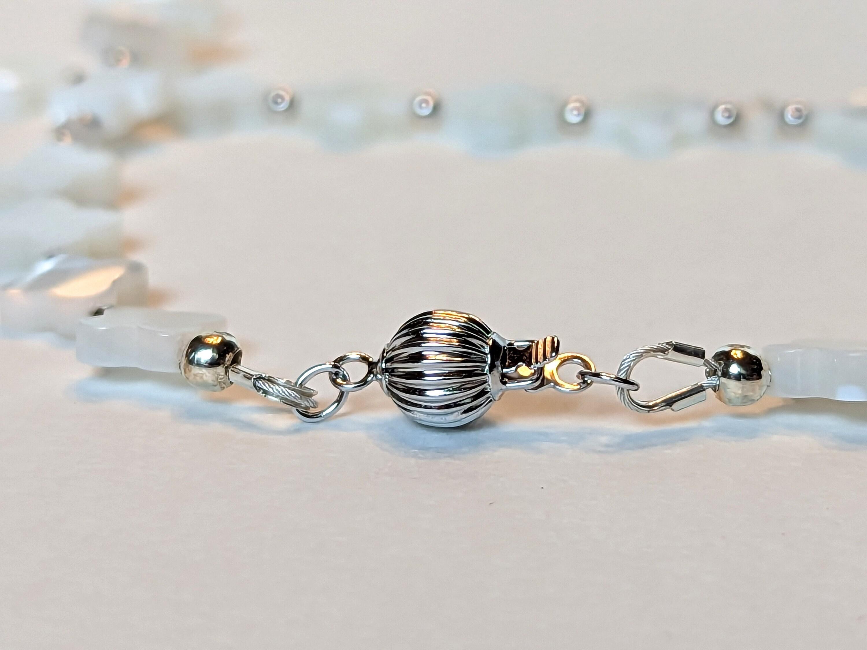 【STONEHENgE】Silver Material Pearl Necklace SC1759〜韓国発 Silver Pearl & Stone Beaded Chain Style Necklace | M132-SD22