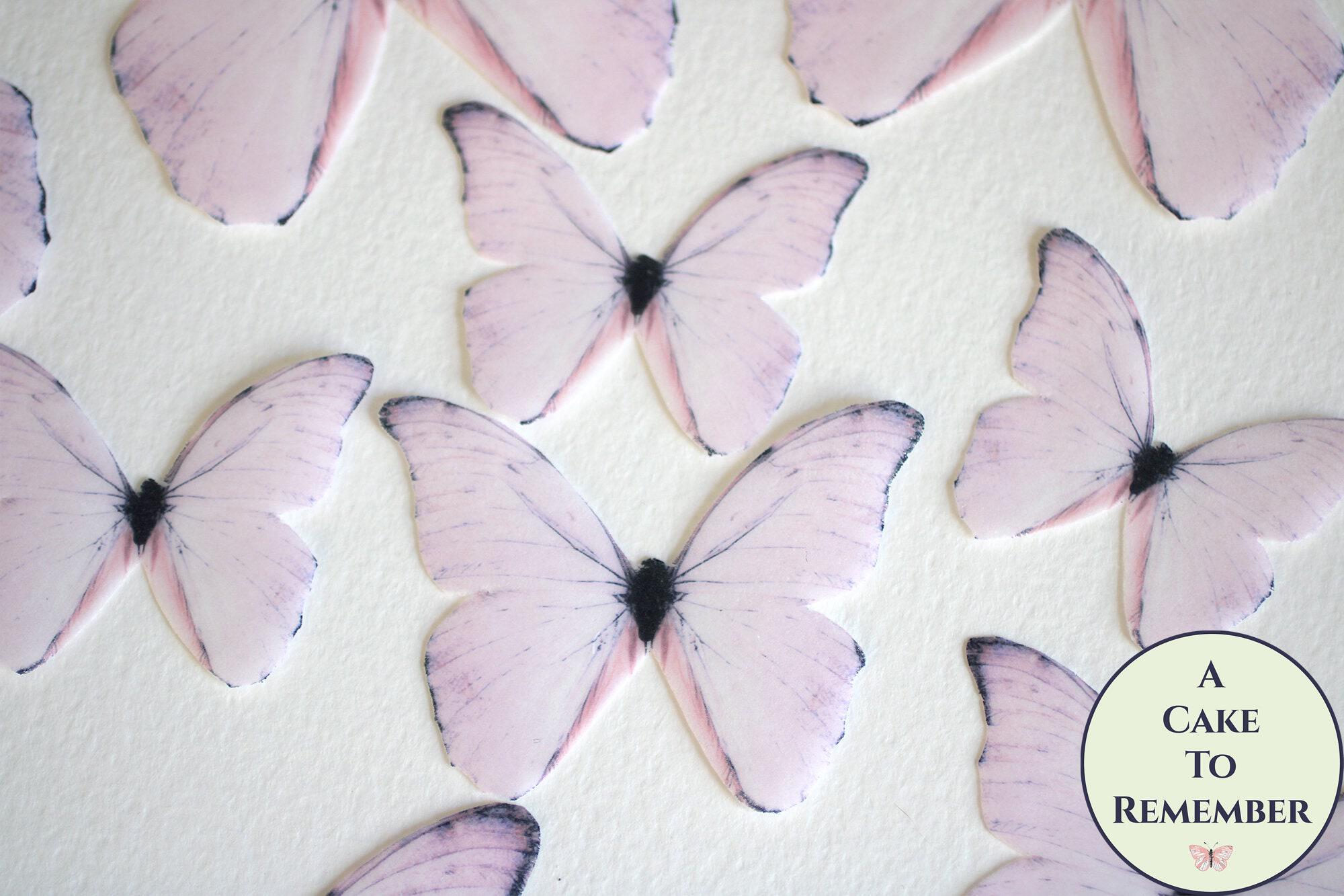 Soft Pink Ombre Edible Pre-Cut 3D Wafer Paper Butterflies--16
