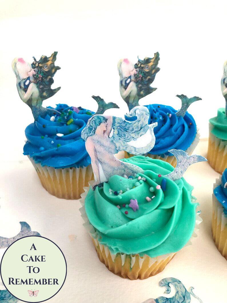 The Little Mermaid Edible Cupcake Toppers (12 Images) Cake Image