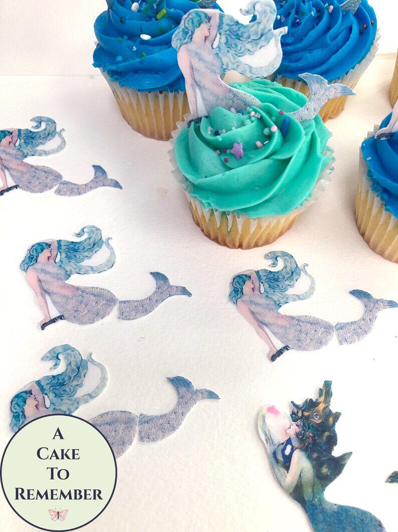 27 STAND UP Edible Sea Animals Ocean Creatures Fish Wafer Paper Cupcake  Toppers