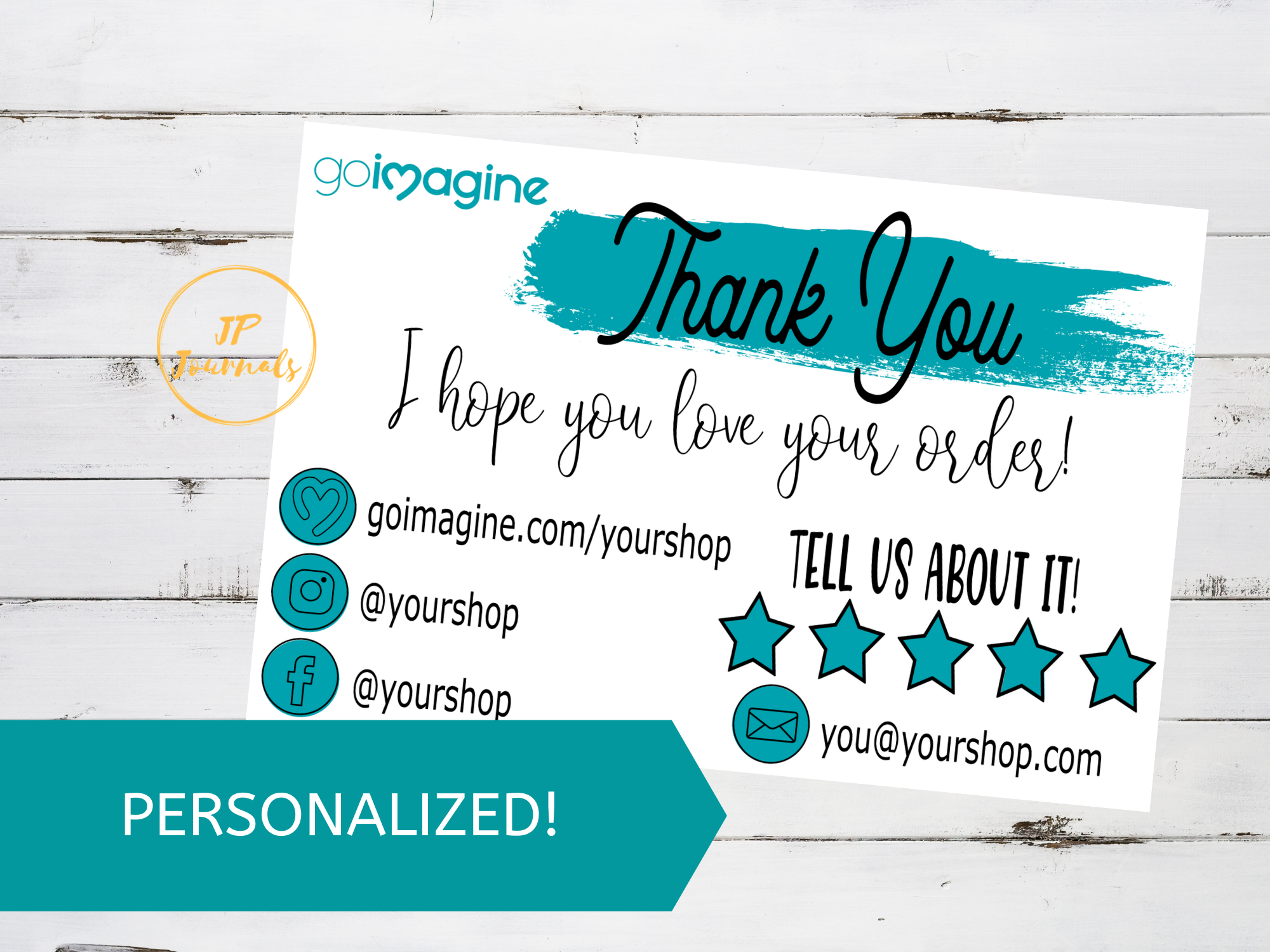 Goimagine Street Team Custom Personalized Goimagine Order Insert Cards Package Inserts Thank You For Your Order Card