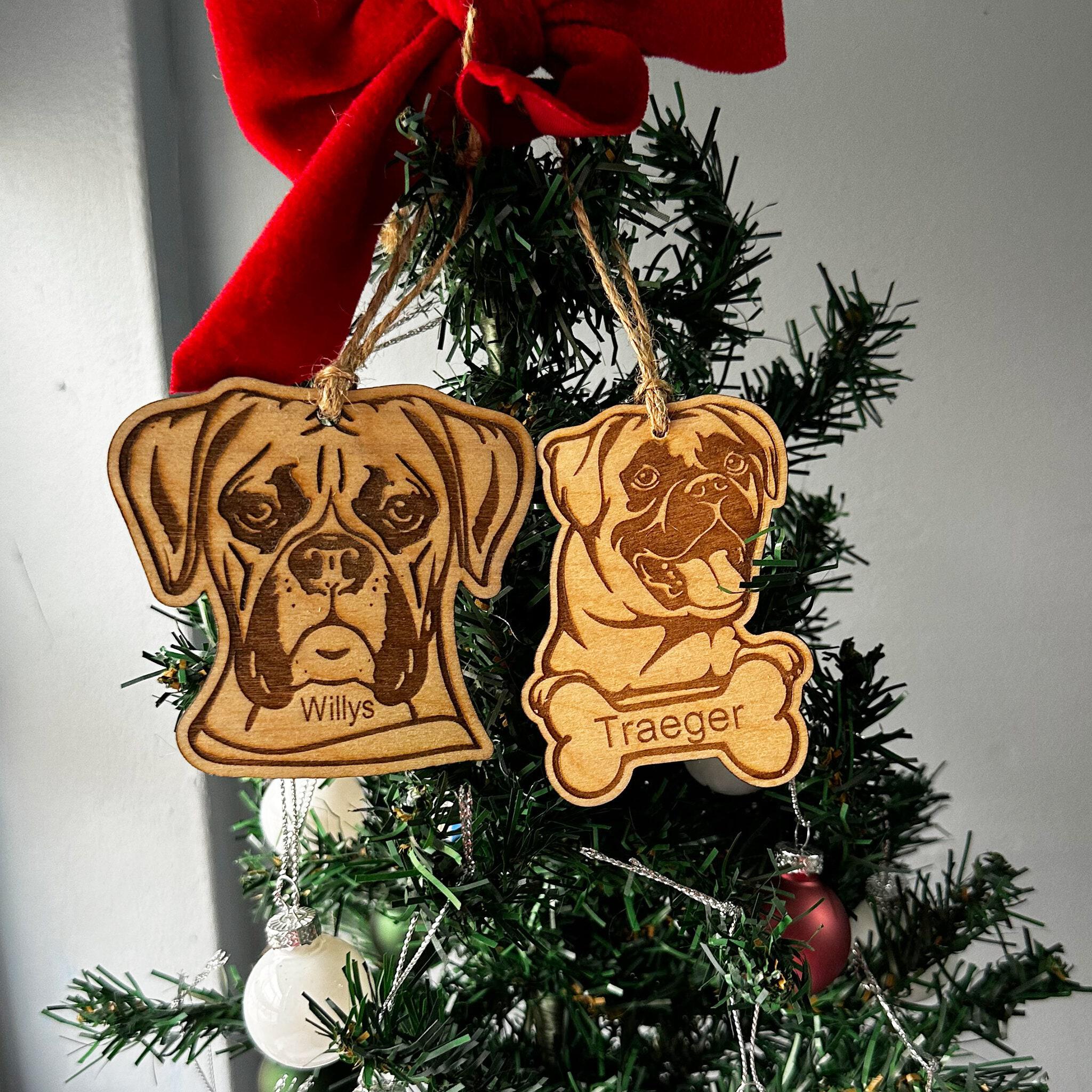 Personalized Pet Ornament With Name, Custom Dog Christmas Ornament