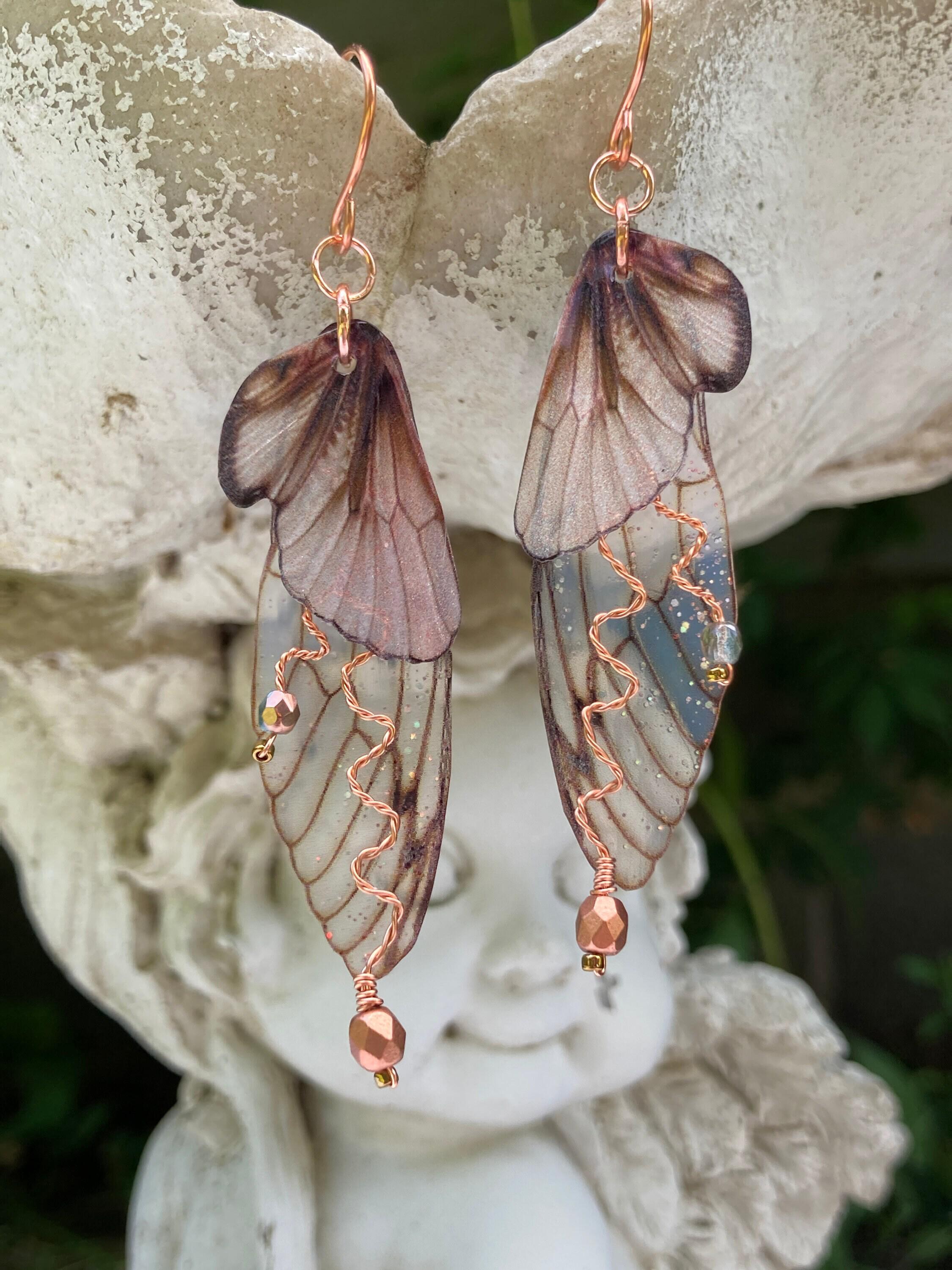 fairy grunge フェアリーグランジ 蝶プリント ストーン 2 Pair Bundle, Woodland Fairy Grunge & Silver Fairy Grunge
