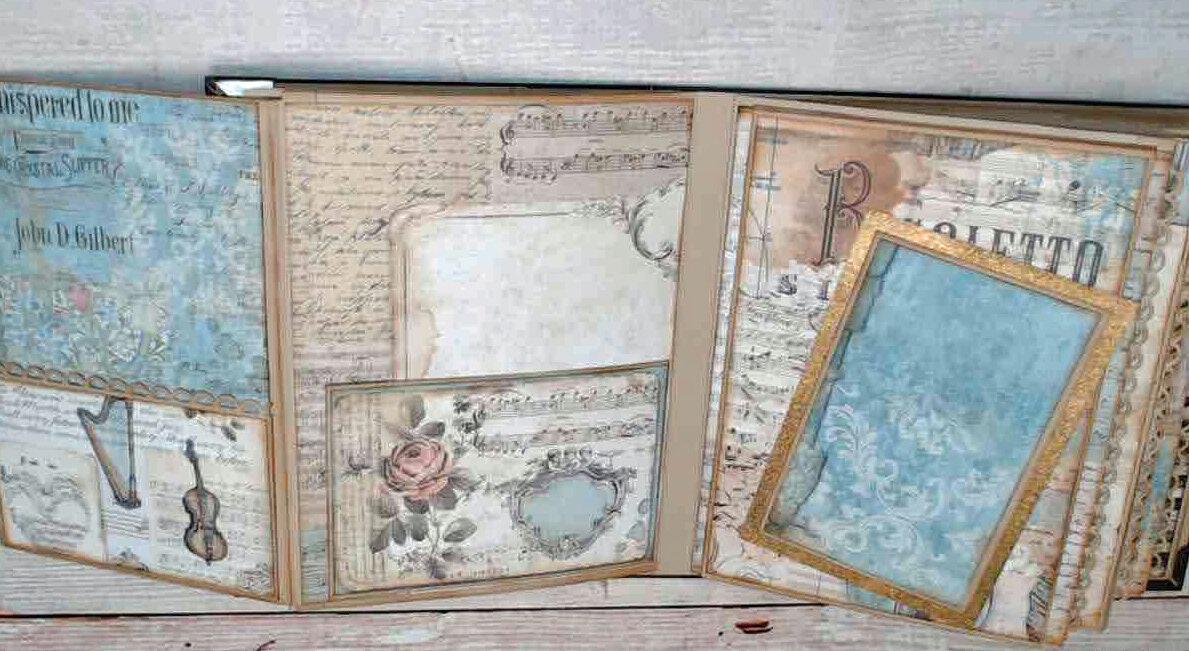 Blank Scrapbook Album, Handmade - Large Album with Storage Case to