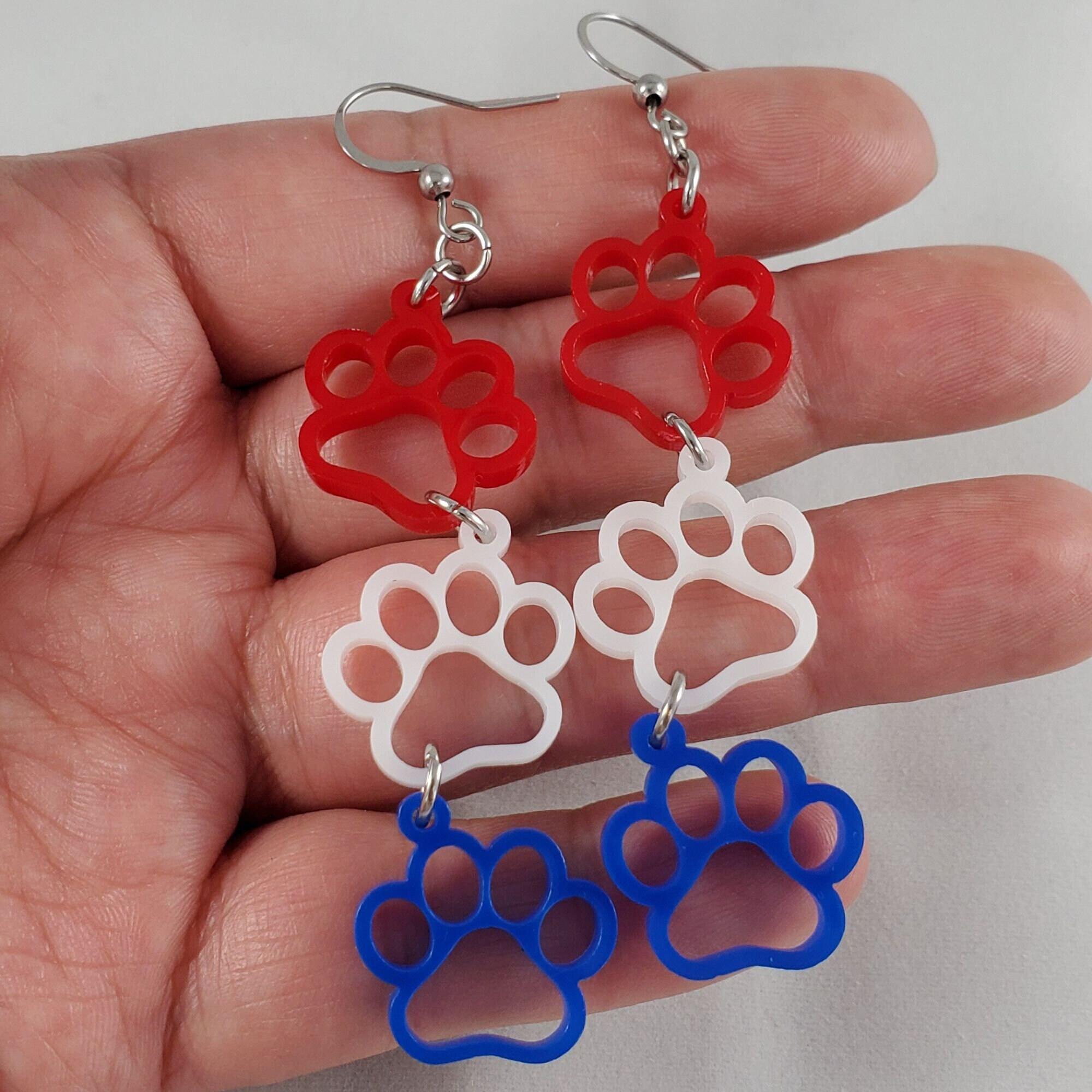 Cat paw outlet print earrings